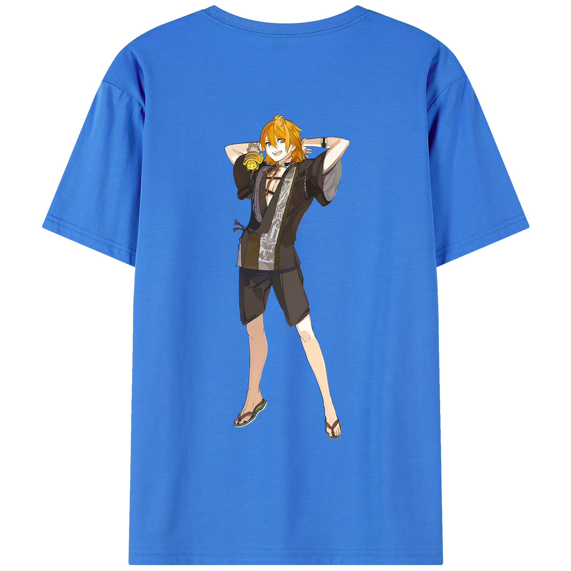 （画像用） 刀剣乱舞 Touken Ranbu 綿100％ メンズ半袖Tシャツ（バックプリント） 通気性