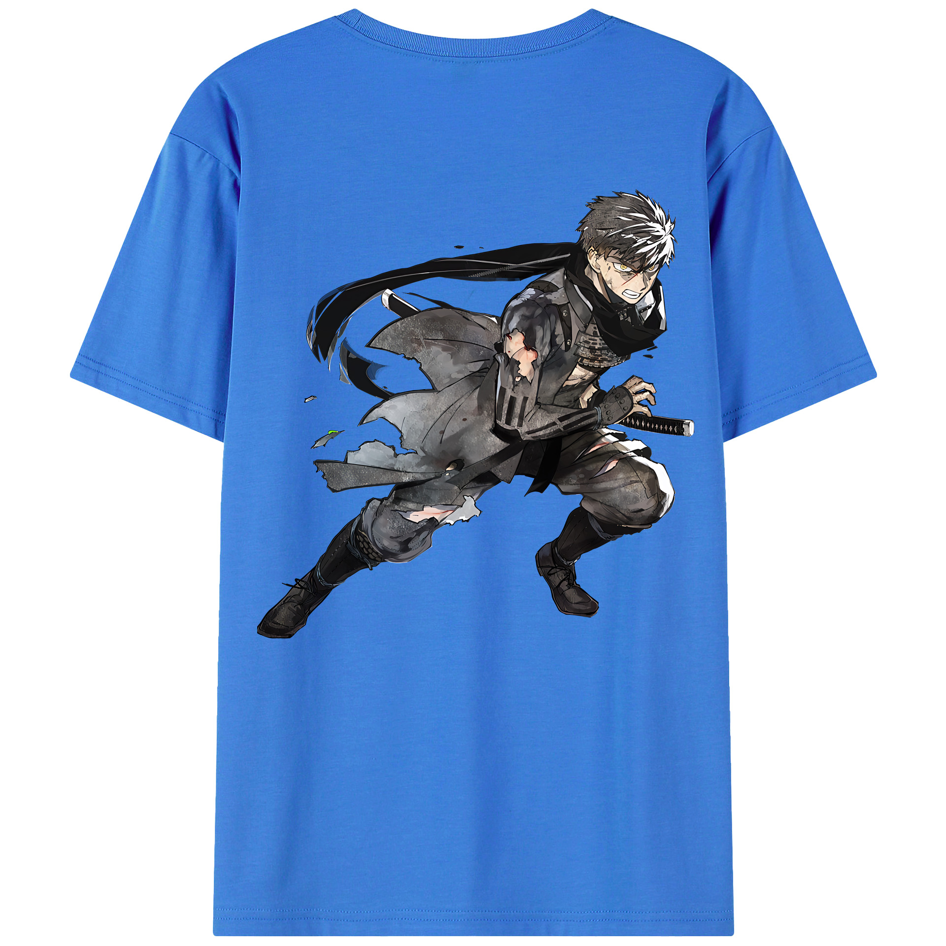 （画像用） 刀剣乱舞 Touken Ranbu 綿100％ メンズ半袖Tシャツ（バックプリント） 通気性