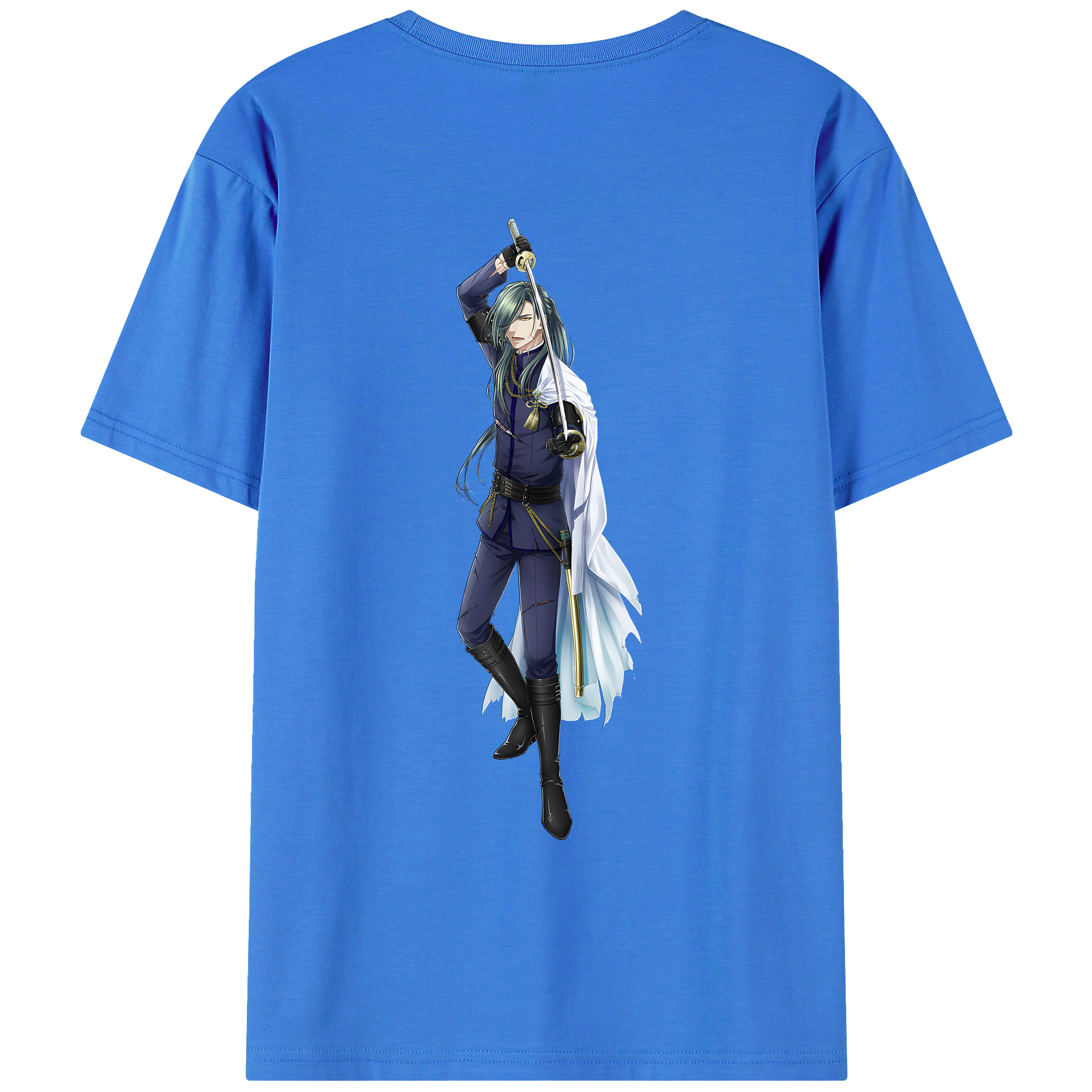 （画像用） 刀剣乱舞 Touken Ranbu 綿100％ メンズ半袖Tシャツ（バックプリント） 通気性
