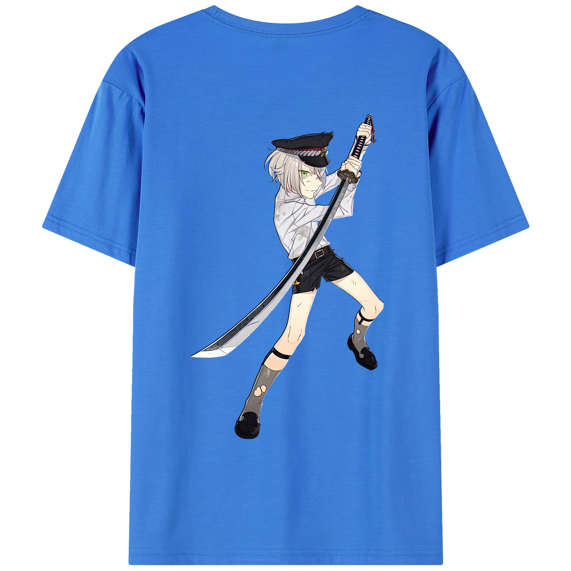 （画像用） 刀剣乱舞 Touken Ranbu 綿100％ メンズ半袖Tシャツ（バックプリント） 通気性
