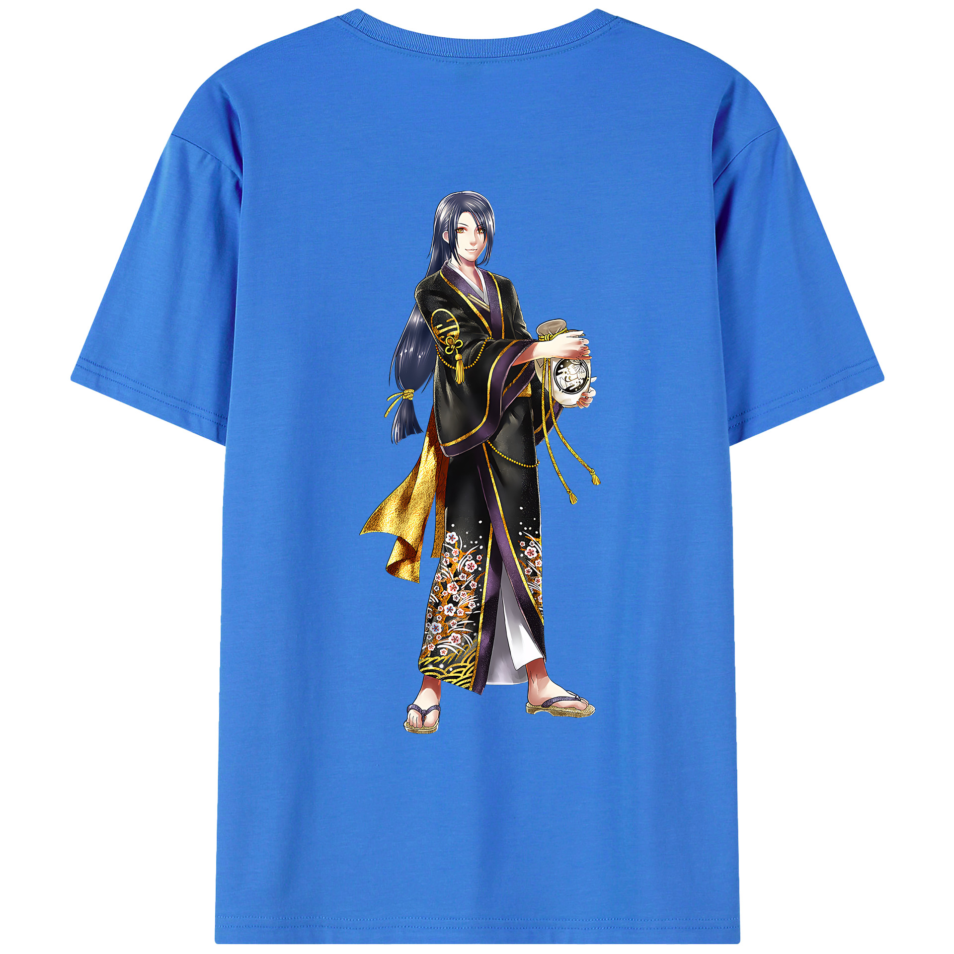 （画像用） 刀剣乱舞 Touken Ranbu 綿100％ メンズ半袖Tシャツ（バックプリント） 通気性