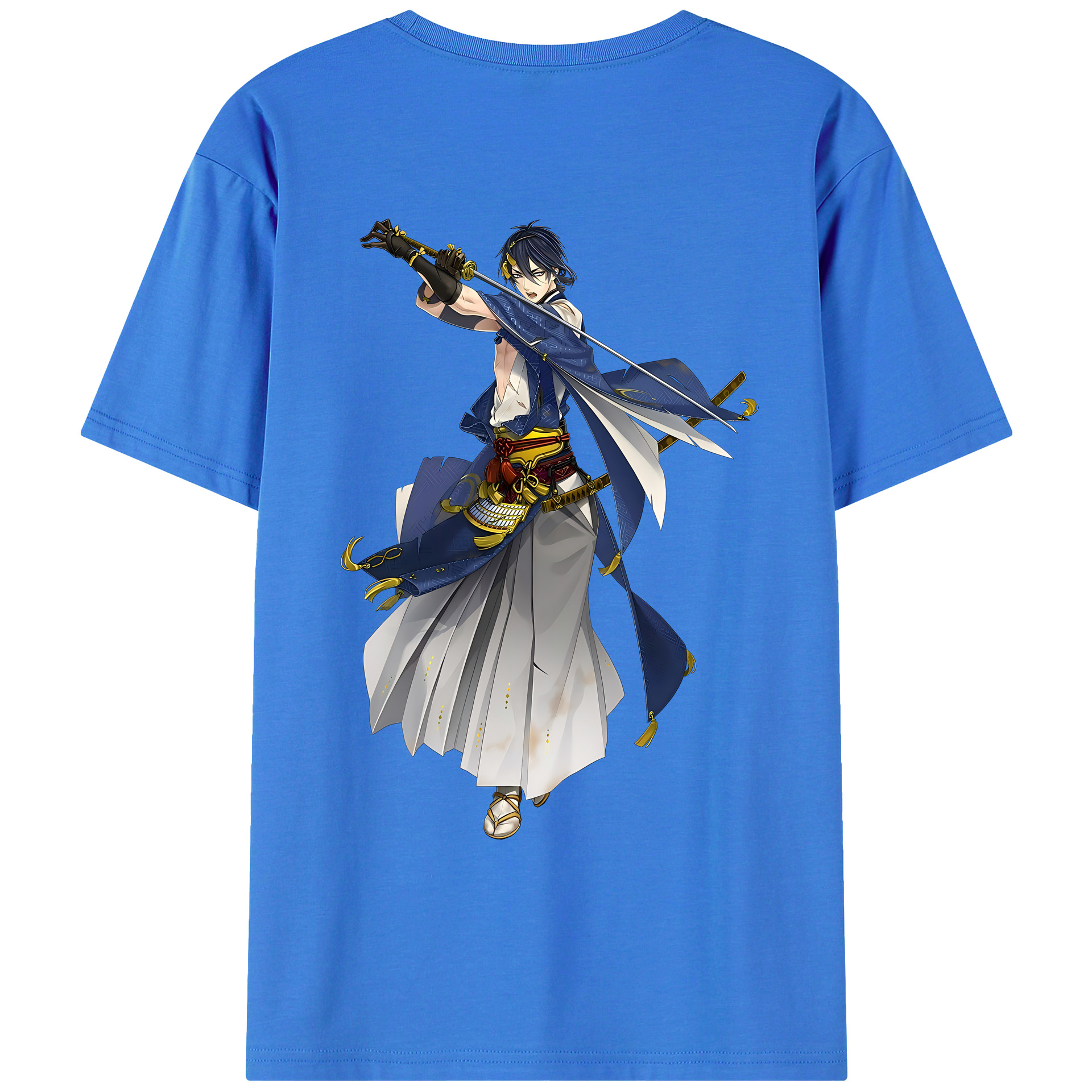 （画像用） 刀剣乱舞 Touken Ranbu 綿100％ メンズ半袖Tシャツ（バックプリント） 通気性