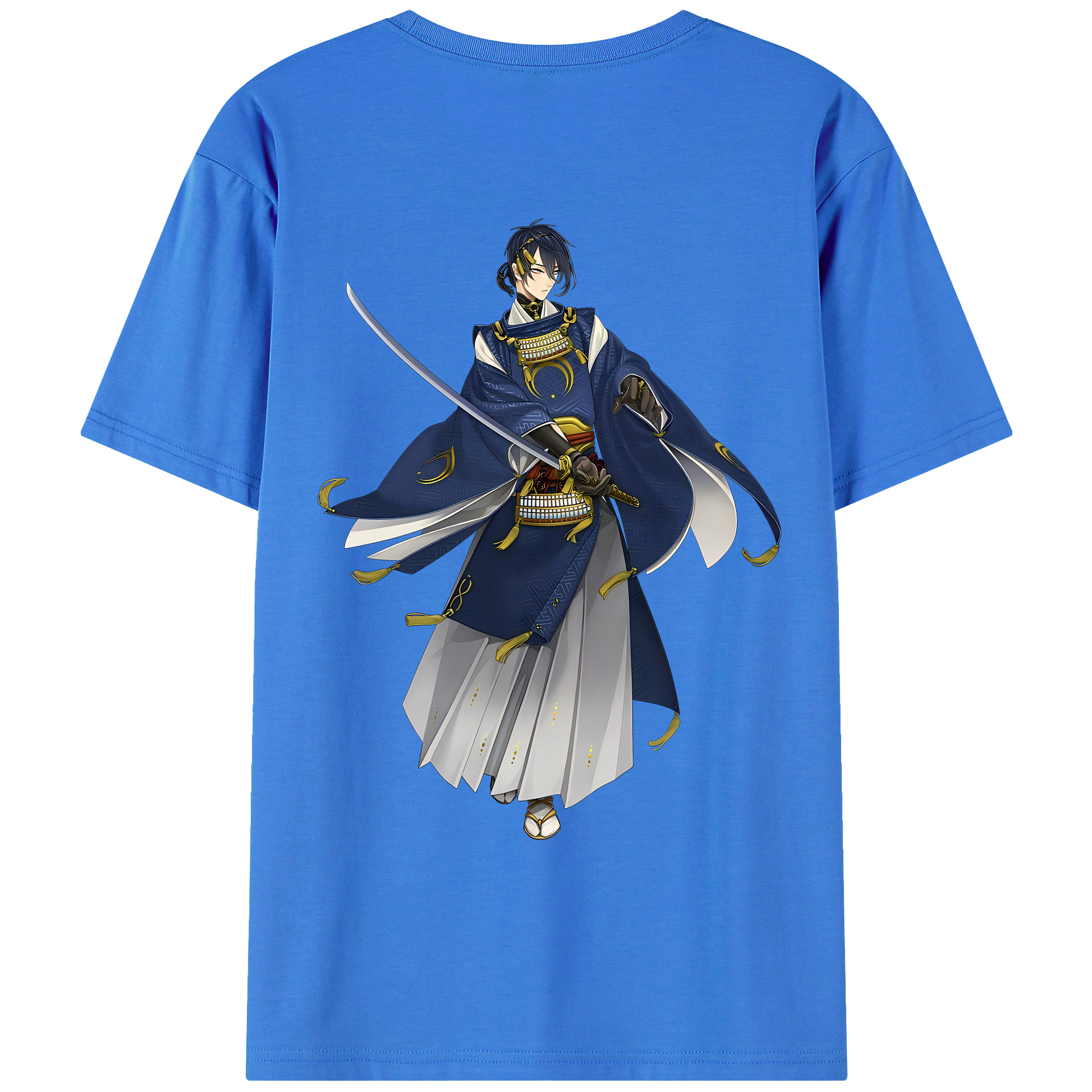 （画像用） 刀剣乱舞 Touken Ranbu 綿100％ メンズ半袖Tシャツ（バックプリント） 通気性