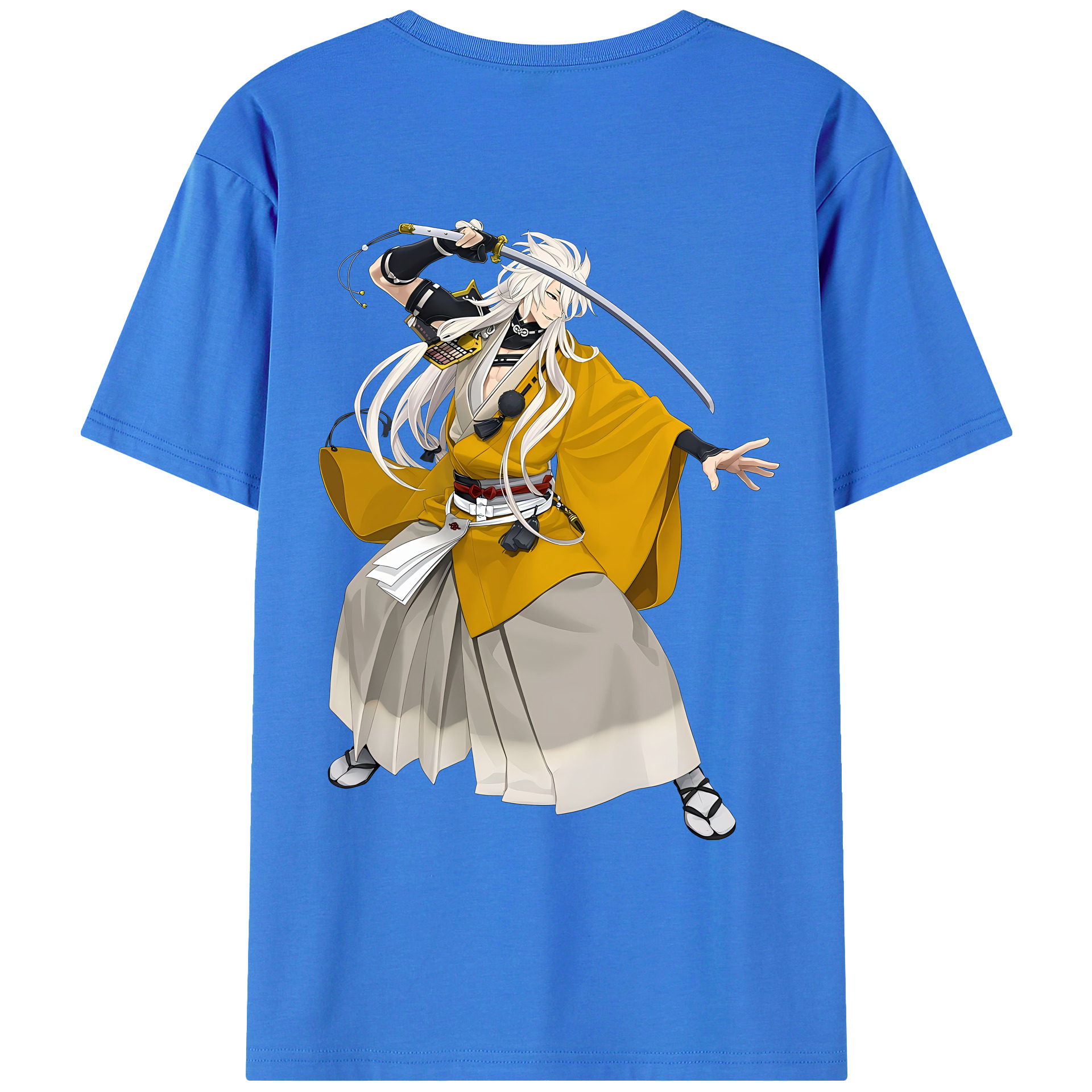 （画像用） 刀剣乱舞 Touken Ranbu 綿100％ メンズ半袖Tシャツ（バックプリント） 通気性
