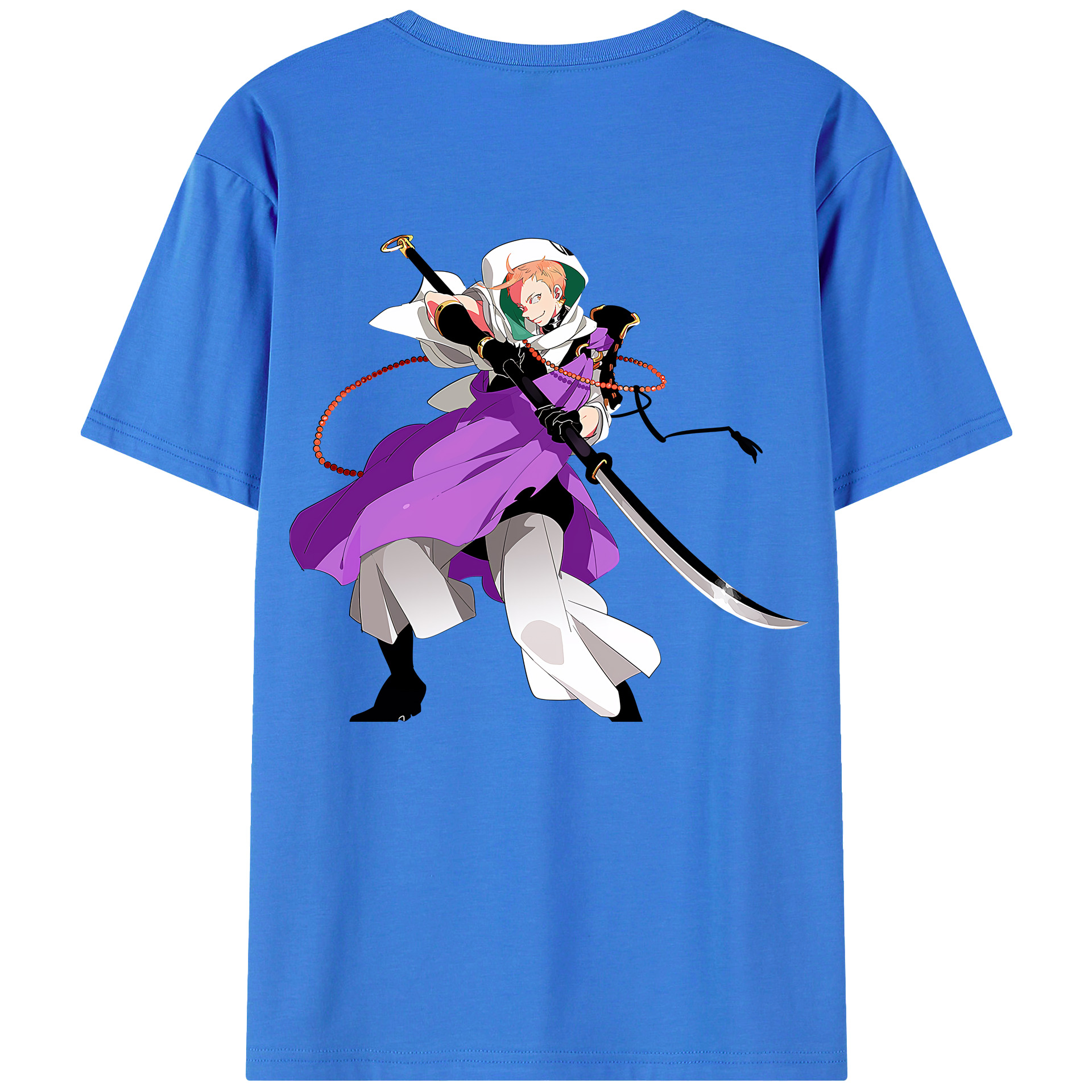 （画像用） 刀剣乱舞 Touken Ranbu 綿100％ メンズ半袖Tシャツ（バックプリント） 通気性