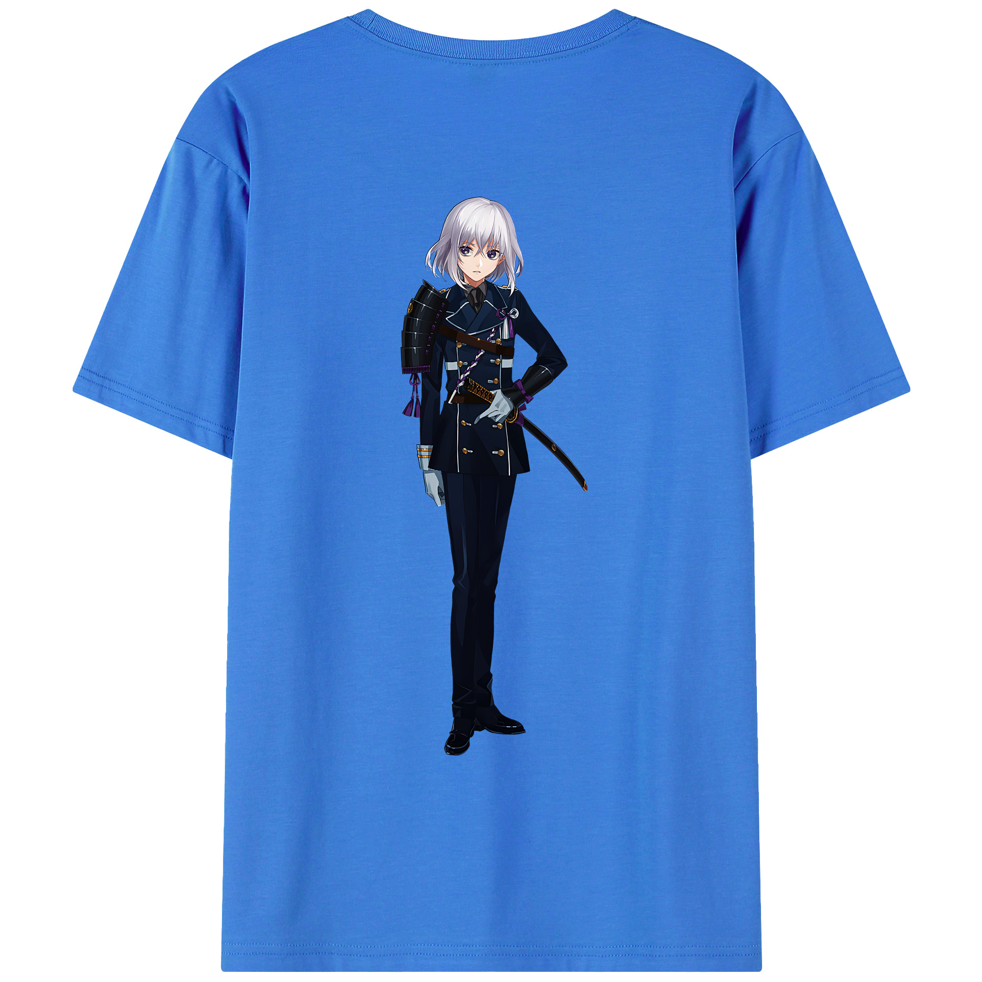 （画像用） 刀剣乱舞 Touken Ranbu 綿100％ メンズ半袖Tシャツ（バックプリント） 通気性