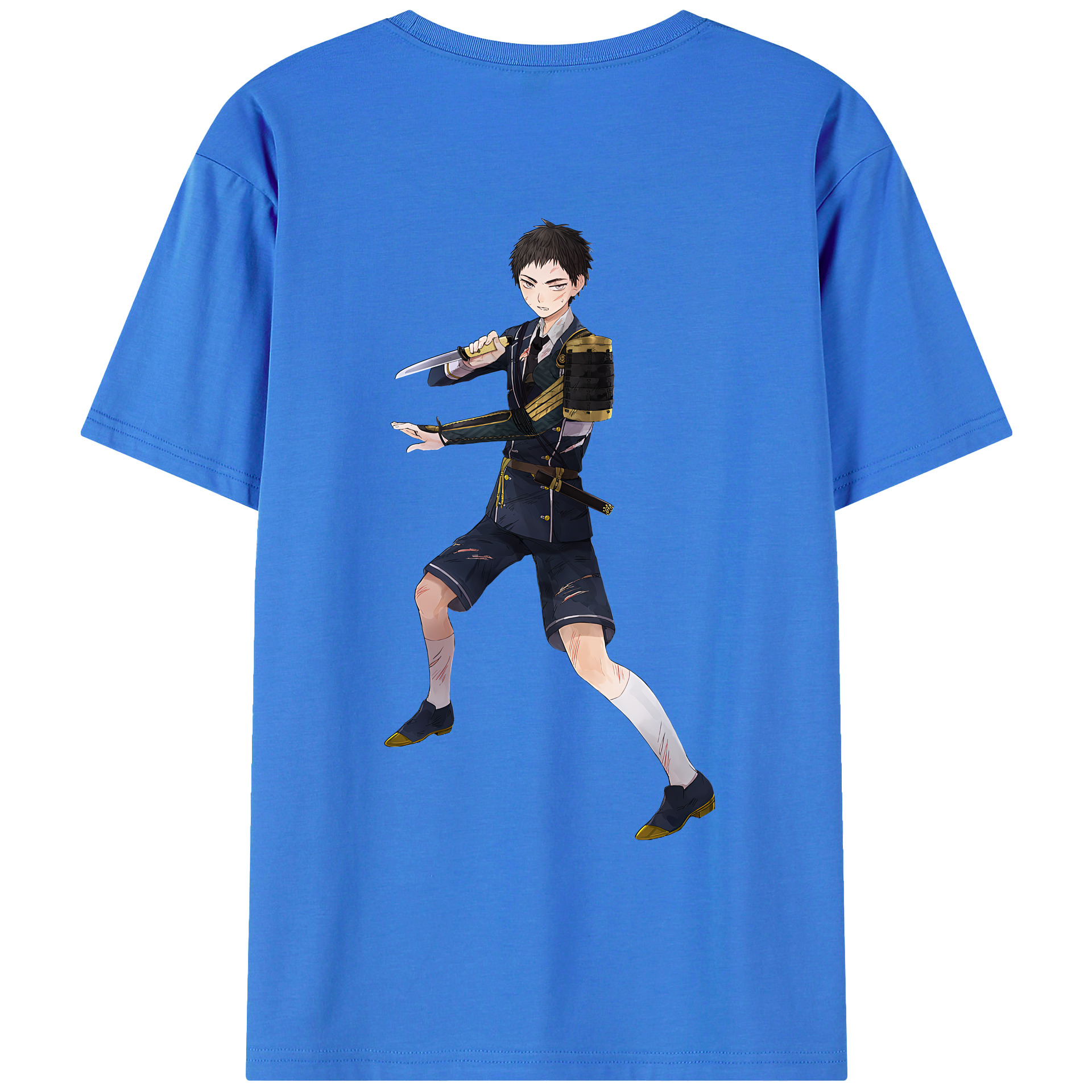 （画像用） 刀剣乱舞 Touken Ranbu 綿100％ メンズ半袖Tシャツ（バックプリント） 通気性