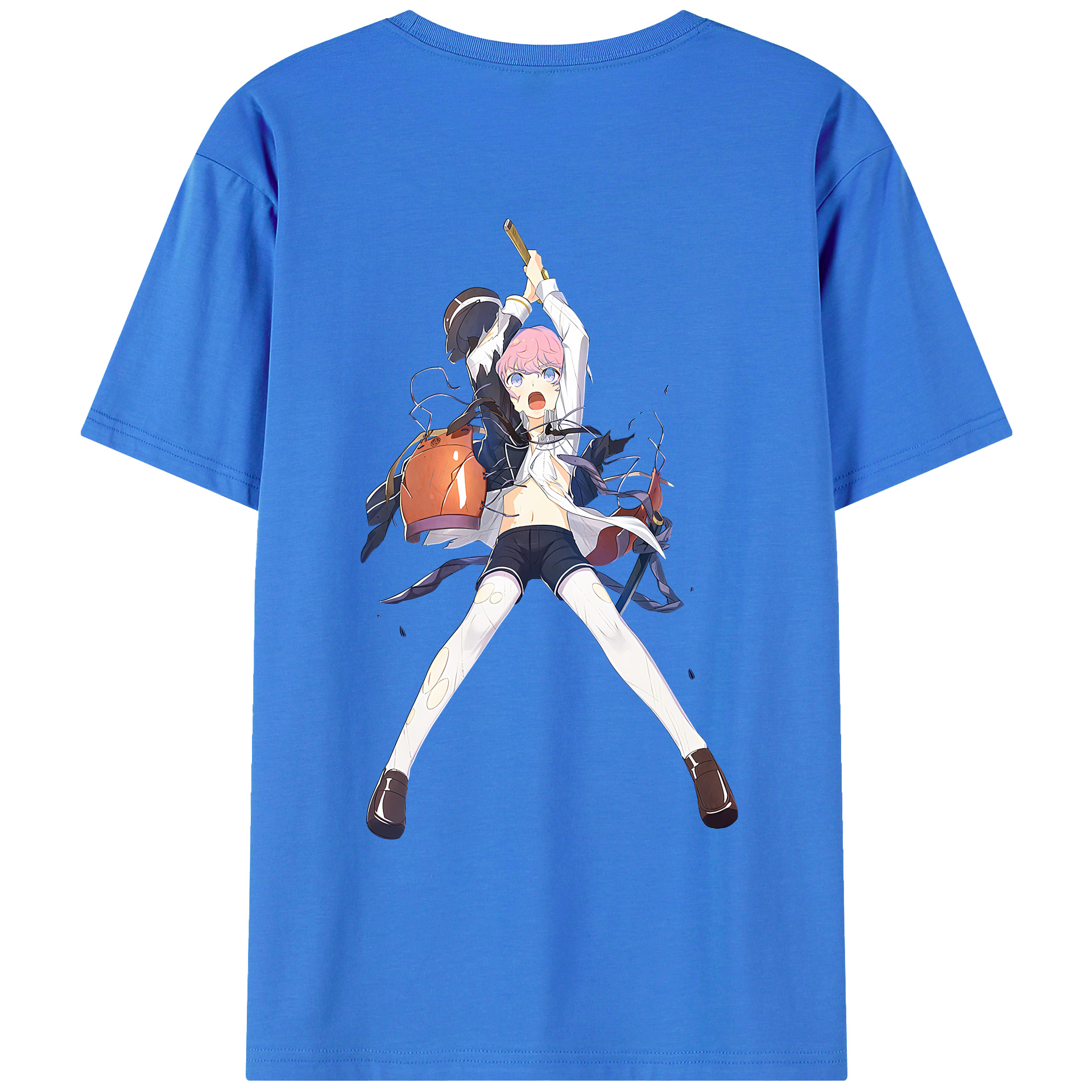 （画像用） 刀剣乱舞 Touken Ranbu 綿100％ メンズ半袖Tシャツ（バックプリント） 通気性