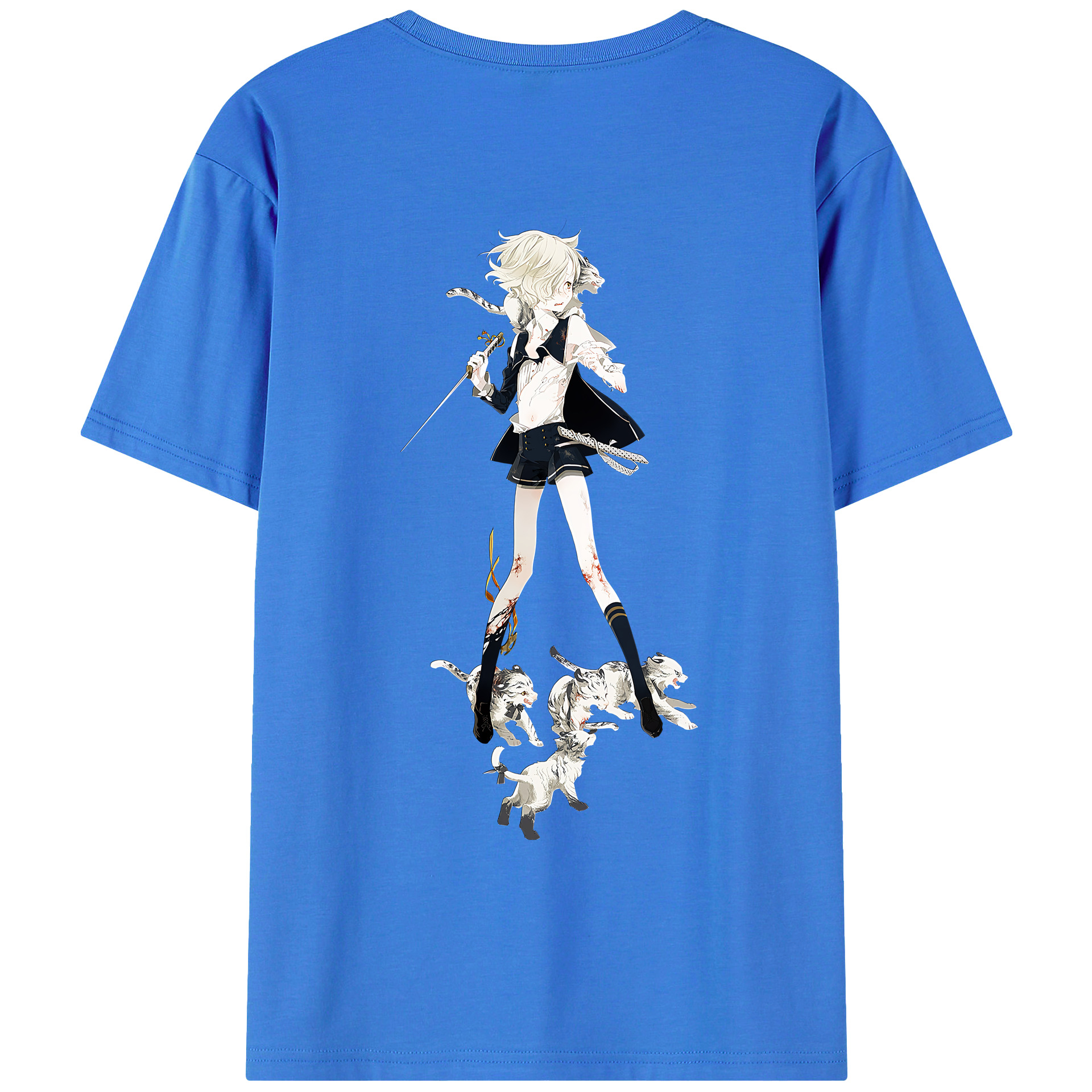 （画像用） 刀剣乱舞 Touken Ranbu 綿100％ メンズ半袖Tシャツ（バックプリント） 通気性