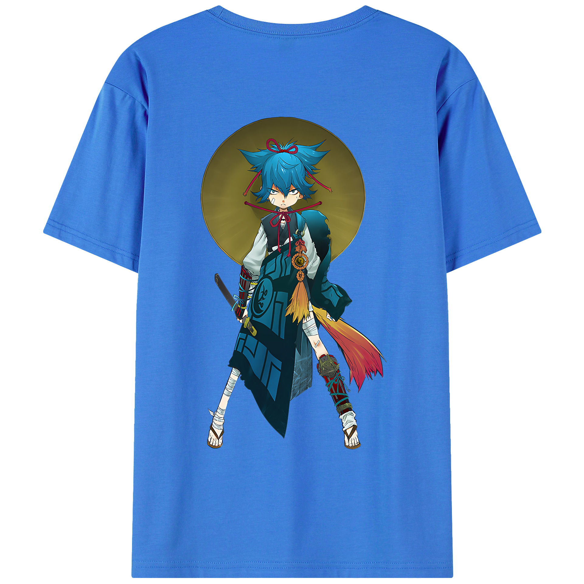 （画像用） 刀剣乱舞 Touken Ranbu 綿100％ メンズ半袖Tシャツ（バックプリント） 通気性