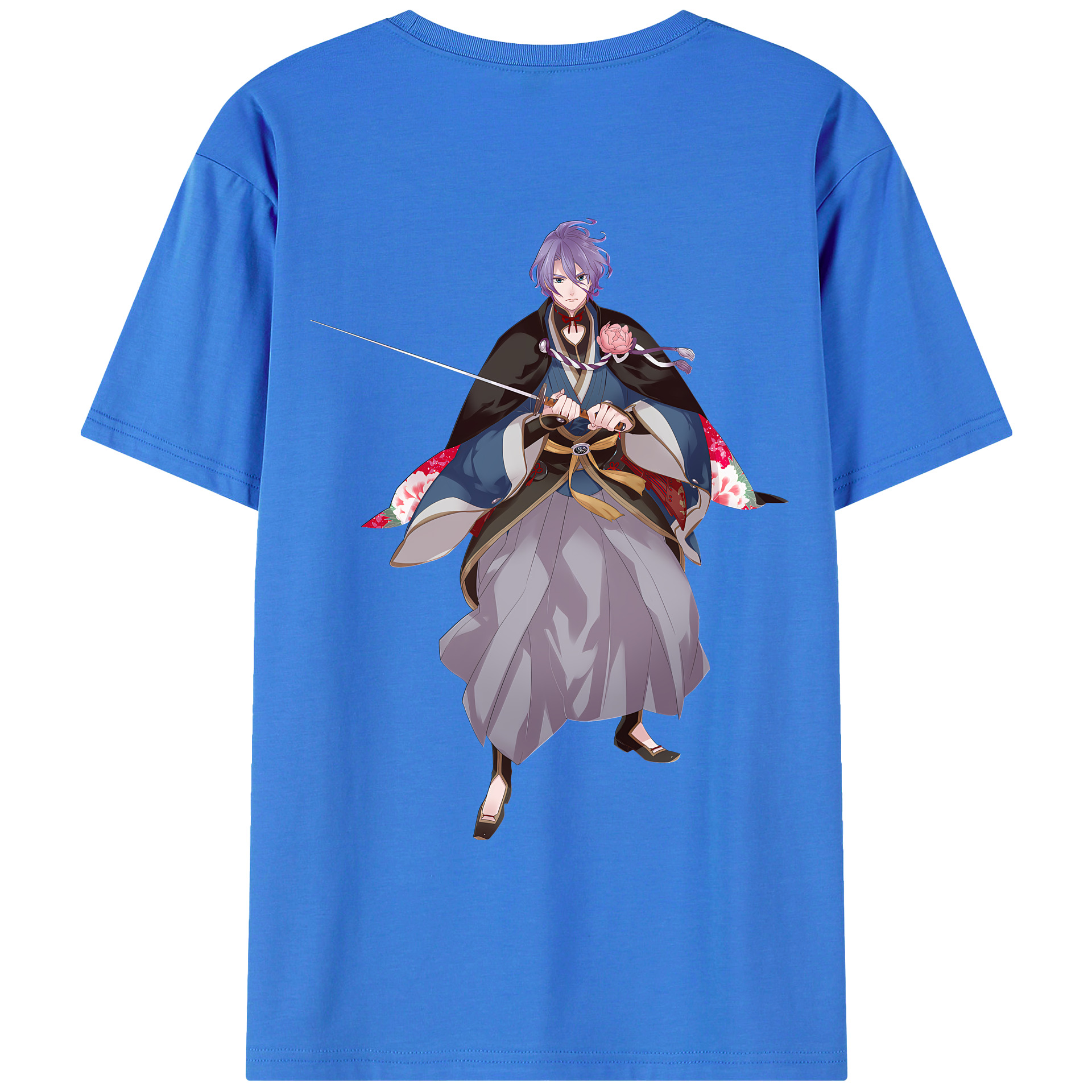 （画像用） 刀剣乱舞 Touken Ranbu 綿100％ メンズ半袖Tシャツ（バックプリント） 通気性
