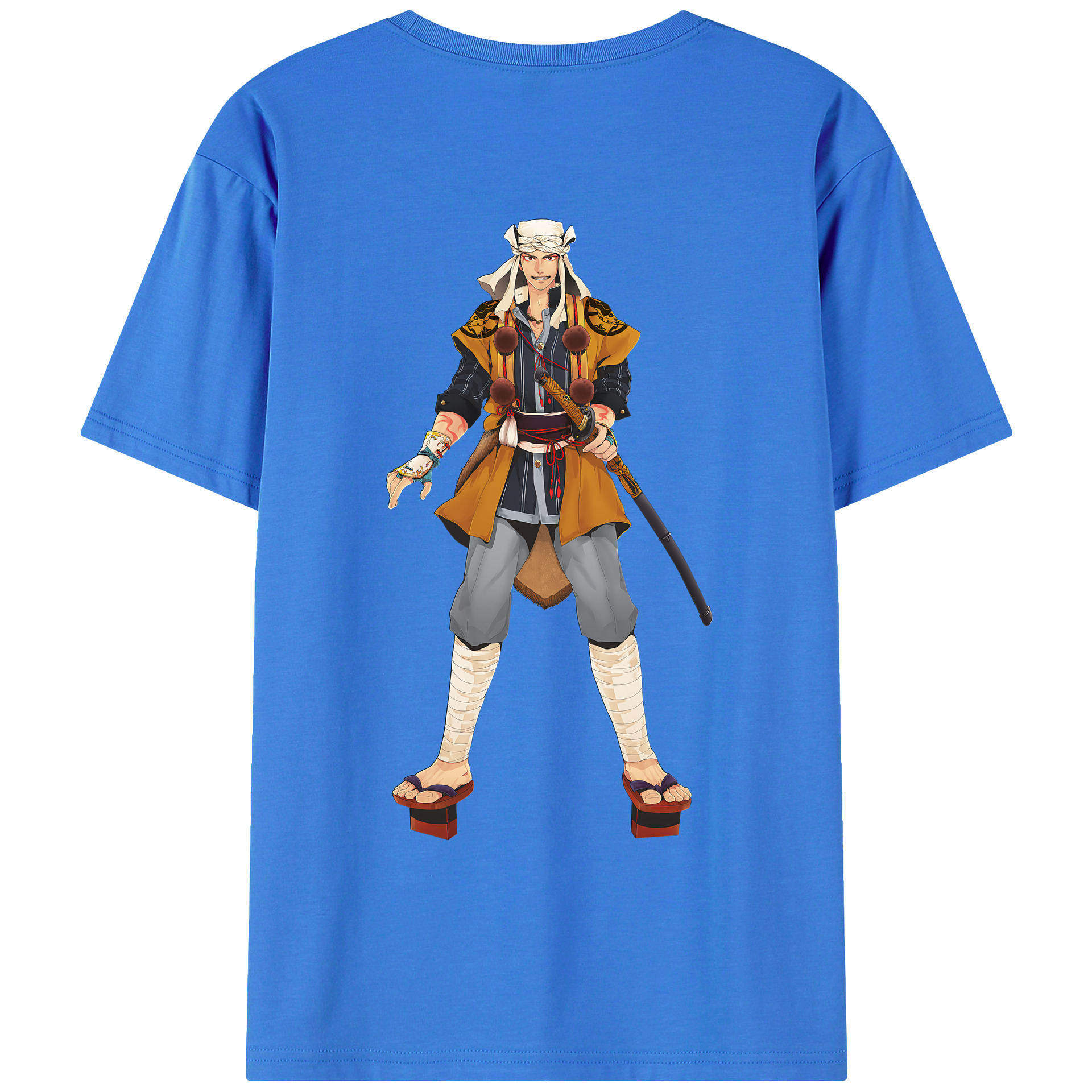 （画像用） 刀剣乱舞 Touken Ranbu 綿100％ メンズ半袖Tシャツ（バックプリント） 通気性
