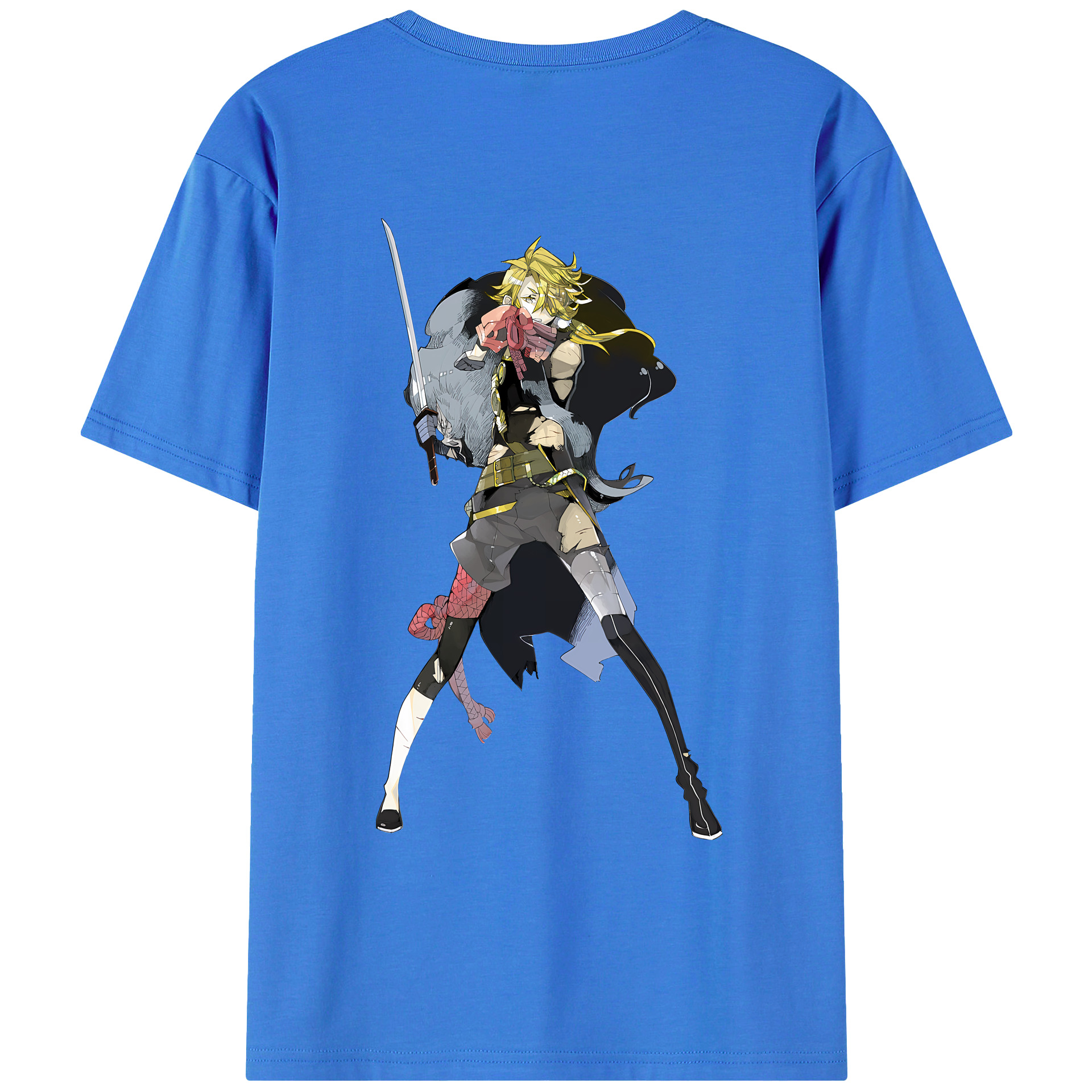 （画像用） 刀剣乱舞 Touken Ranbu 綿100％ メンズ半袖Tシャツ（バックプリント） 通気性