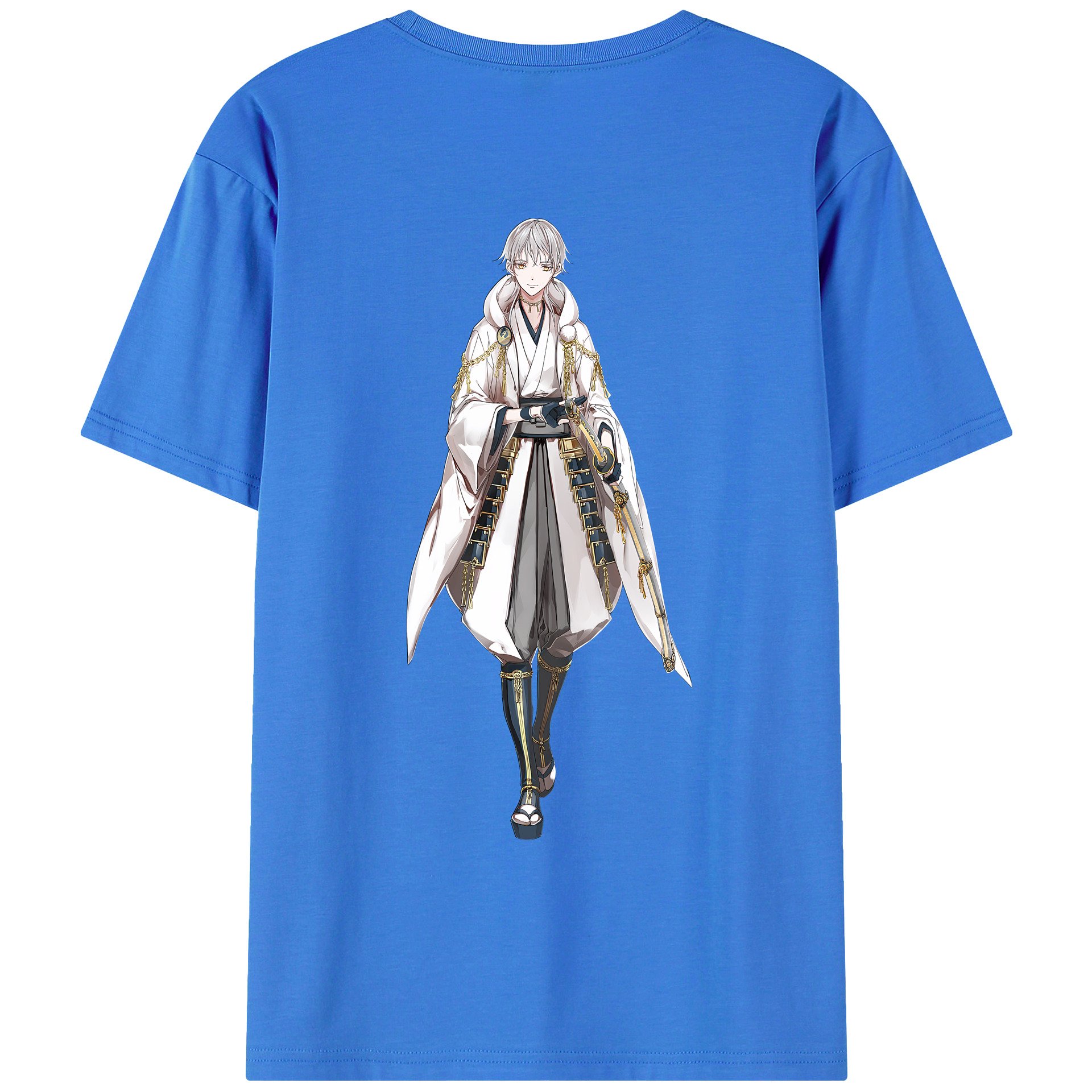 （画像用） 刀剣乱舞 Touken Ranbu 綿100％ メンズ半袖Tシャツ（バックプリント） 通気性