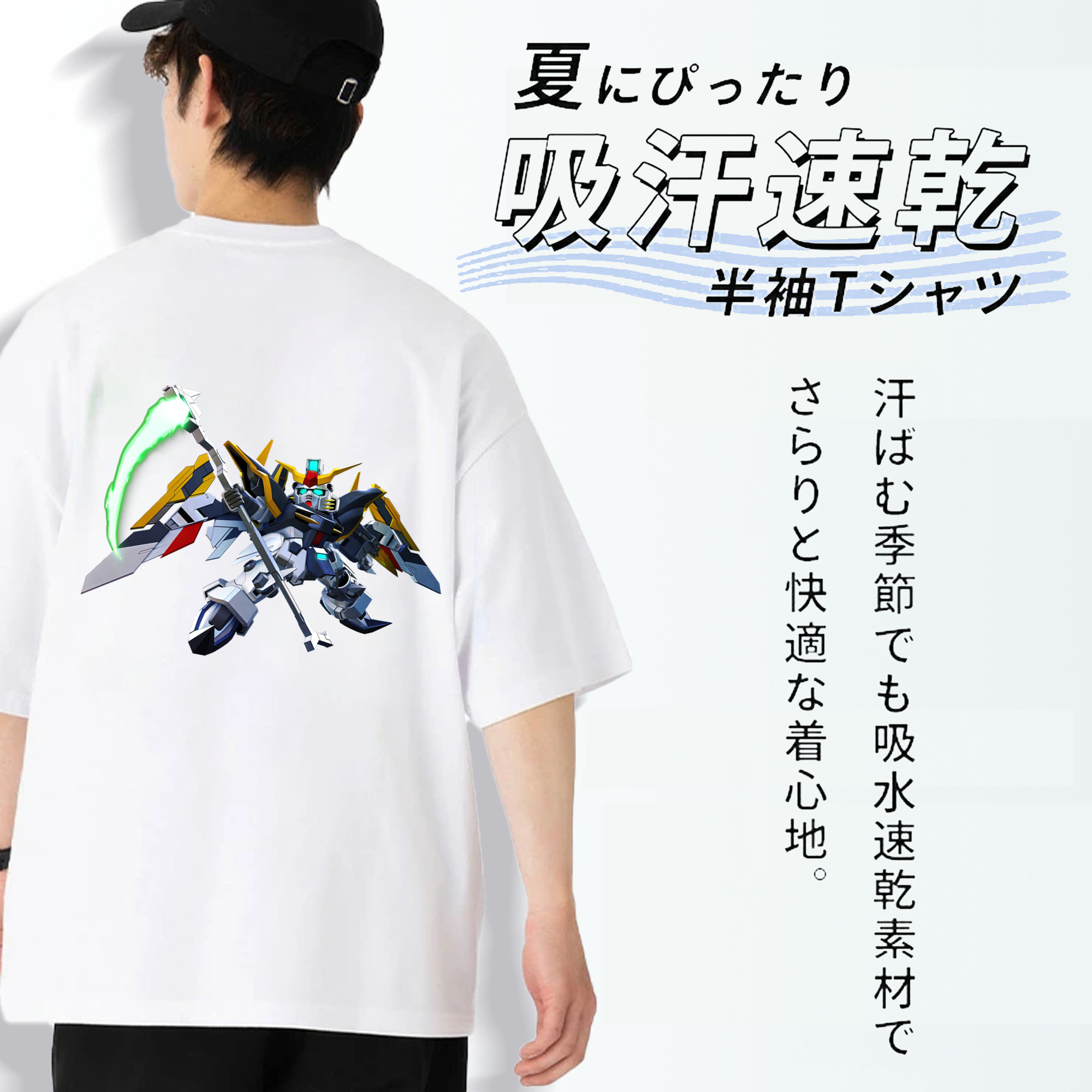 刀剣乱舞 Touken Ranbu 綿100％ メンズ半袖Tシャツ（バックプリント） 通気性