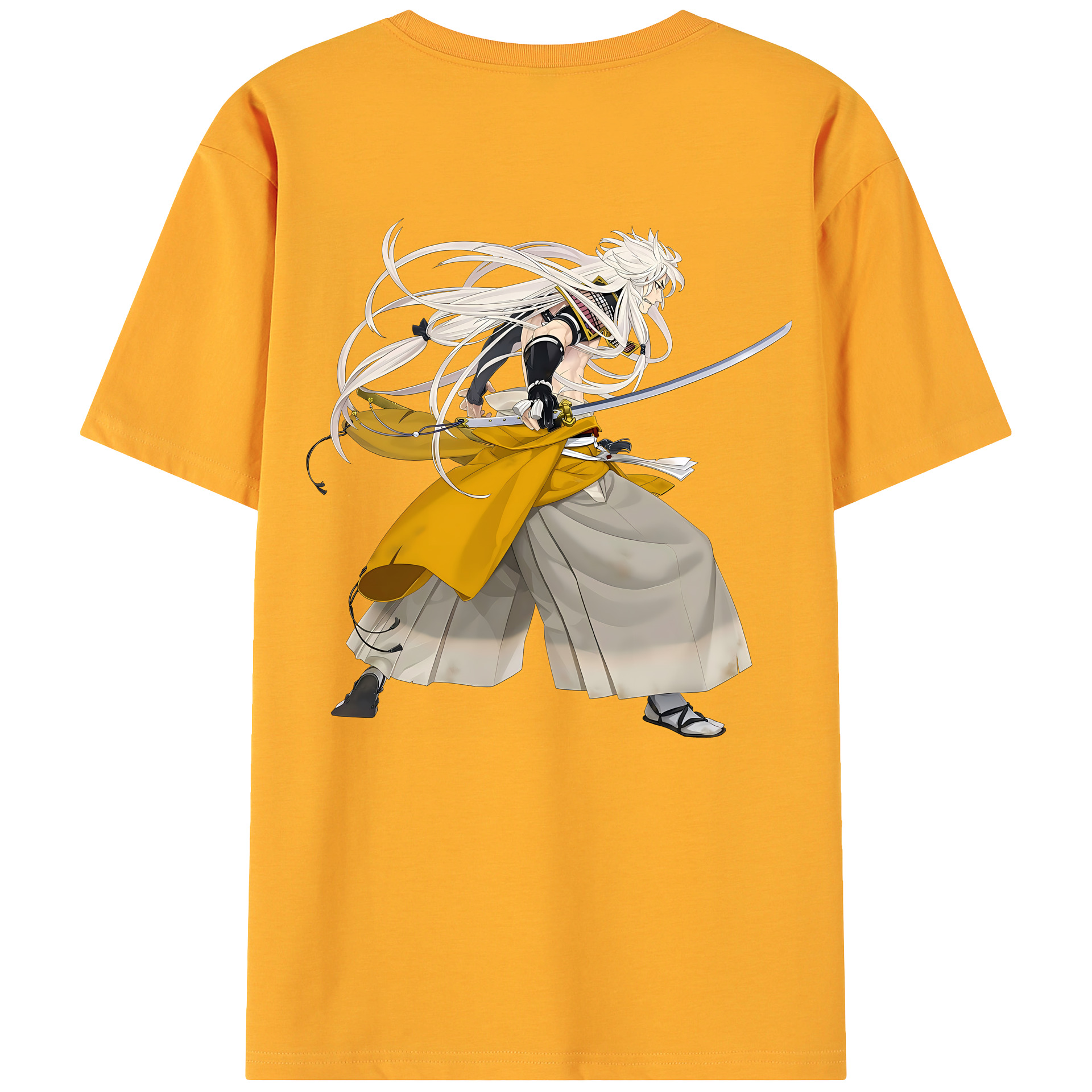 （画像用） 刀剣乱舞 Touken Ranbu 綿100％ メンズ半袖Tシャツ（バックプリント） 通気性