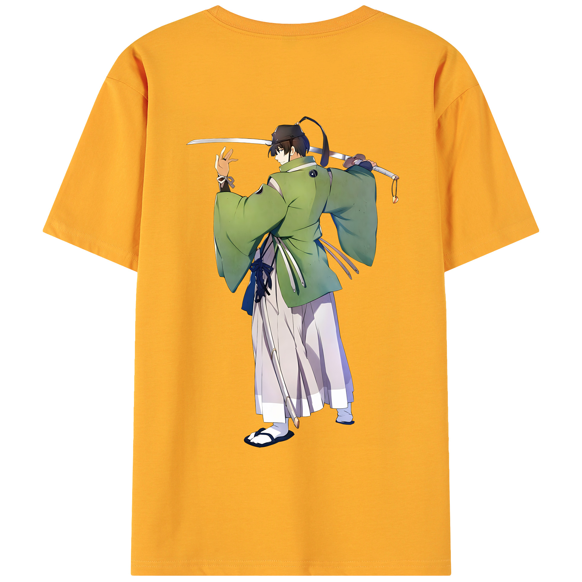 （画像用） 刀剣乱舞 Touken Ranbu 綿100％ メンズ半袖Tシャツ（バックプリント） 通気性