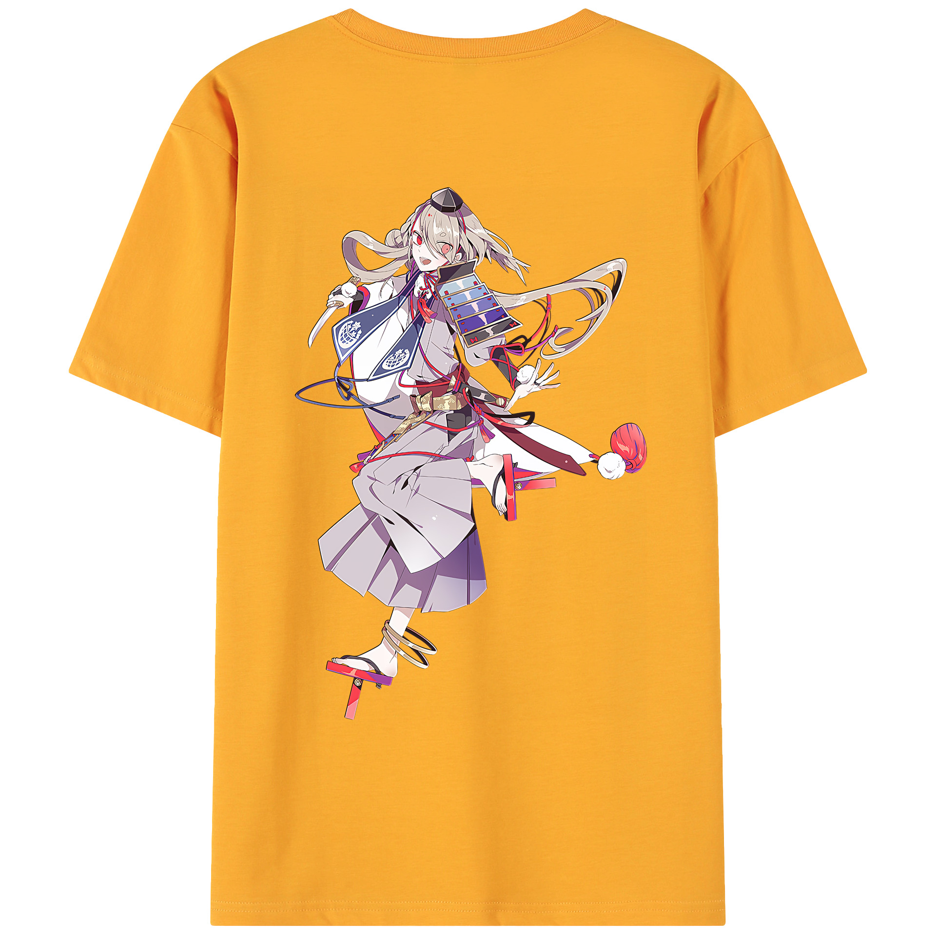 （画像用） 刀剣乱舞 Touken Ranbu 綿100％ メンズ半袖Tシャツ（バックプリント） 通気性