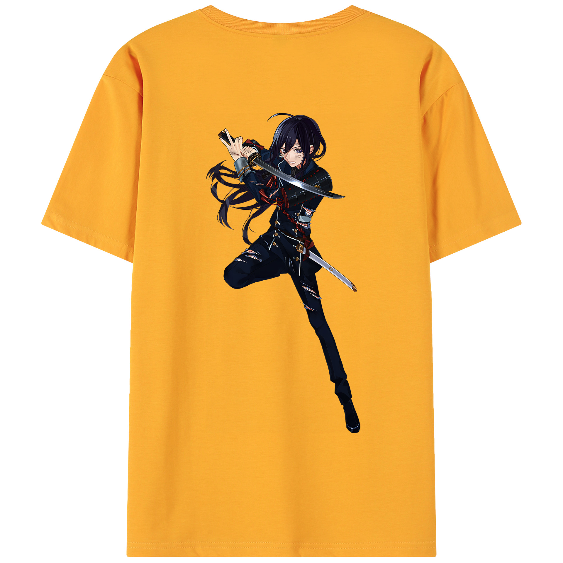 （画像用） 刀剣乱舞 Touken Ranbu 綿100％ メンズ半袖Tシャツ（バックプリント） 通気性