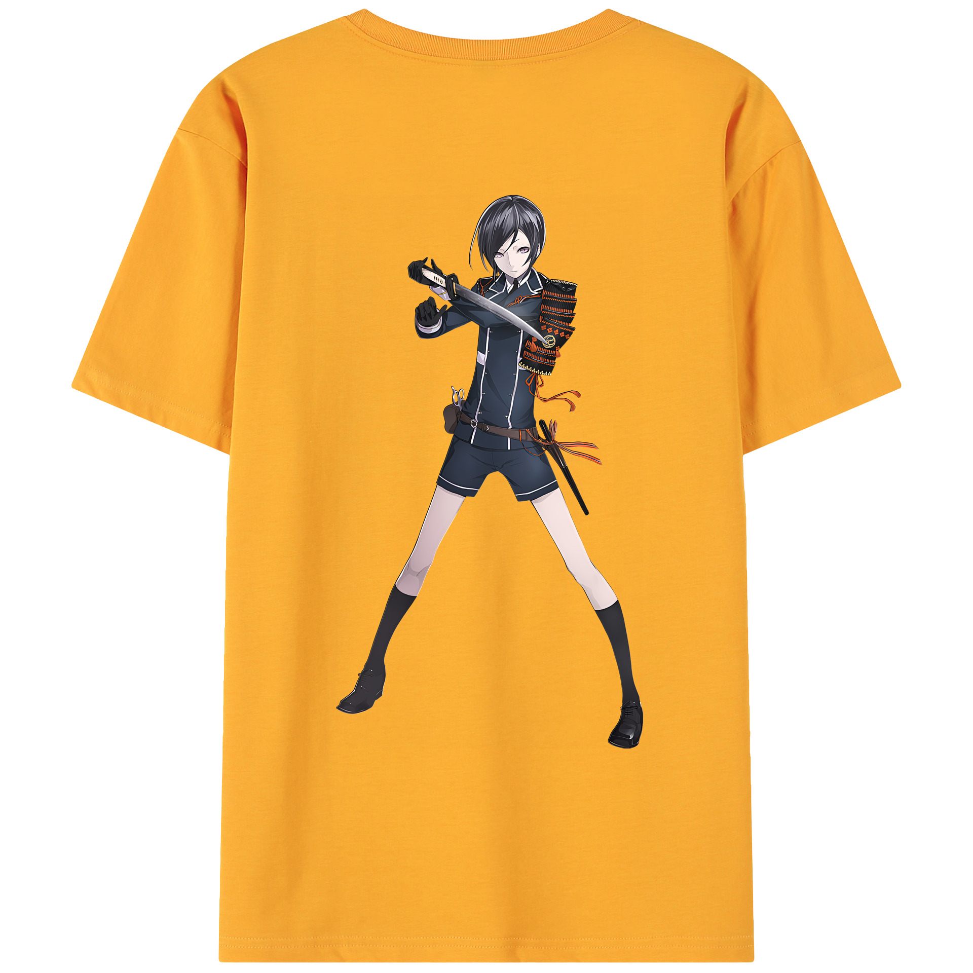 （画像用） 刀剣乱舞 Touken Ranbu 綿100％ メンズ半袖Tシャツ（バックプリント） 通気性