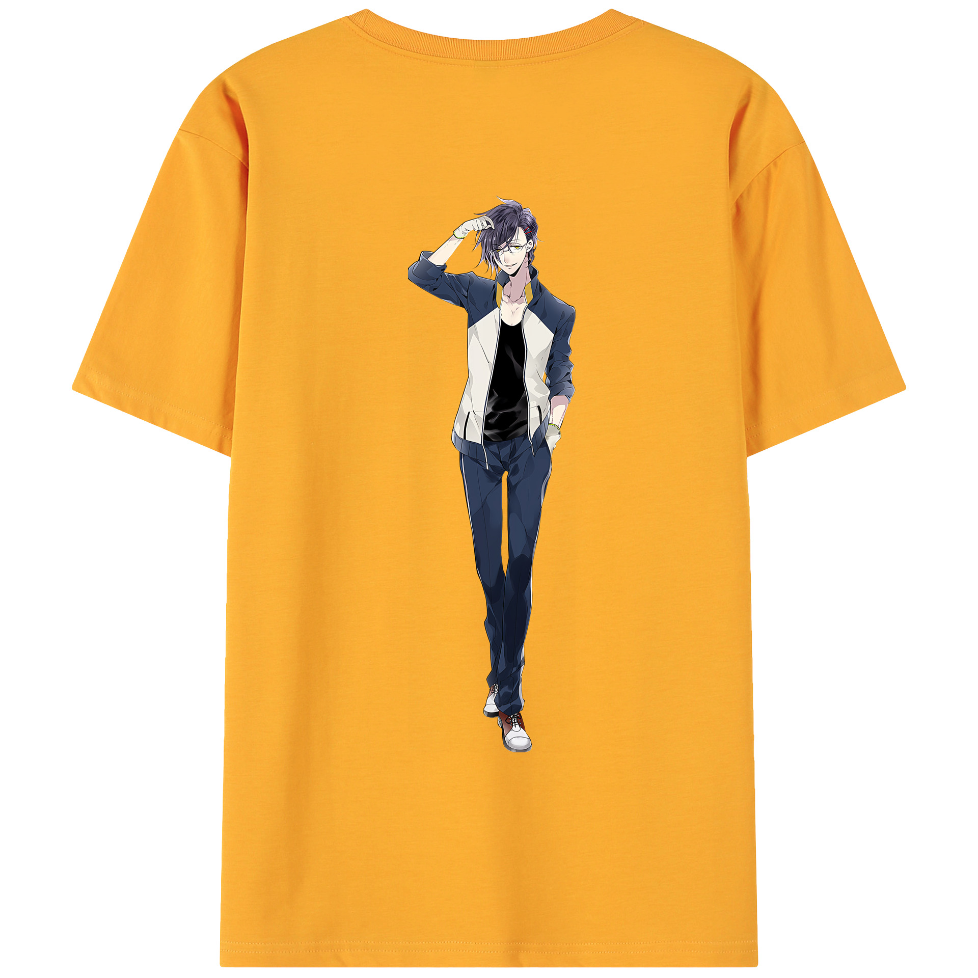 （画像用） 刀剣乱舞 Touken Ranbu 綿100％ メンズ半袖Tシャツ（バックプリント） 通気性