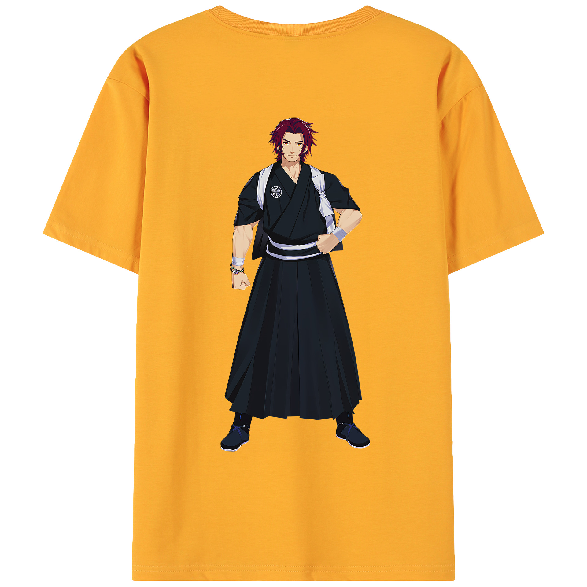（画像用） 刀剣乱舞 Touken Ranbu 綿100％ メンズ半袖Tシャツ（バックプリント） 通気性
