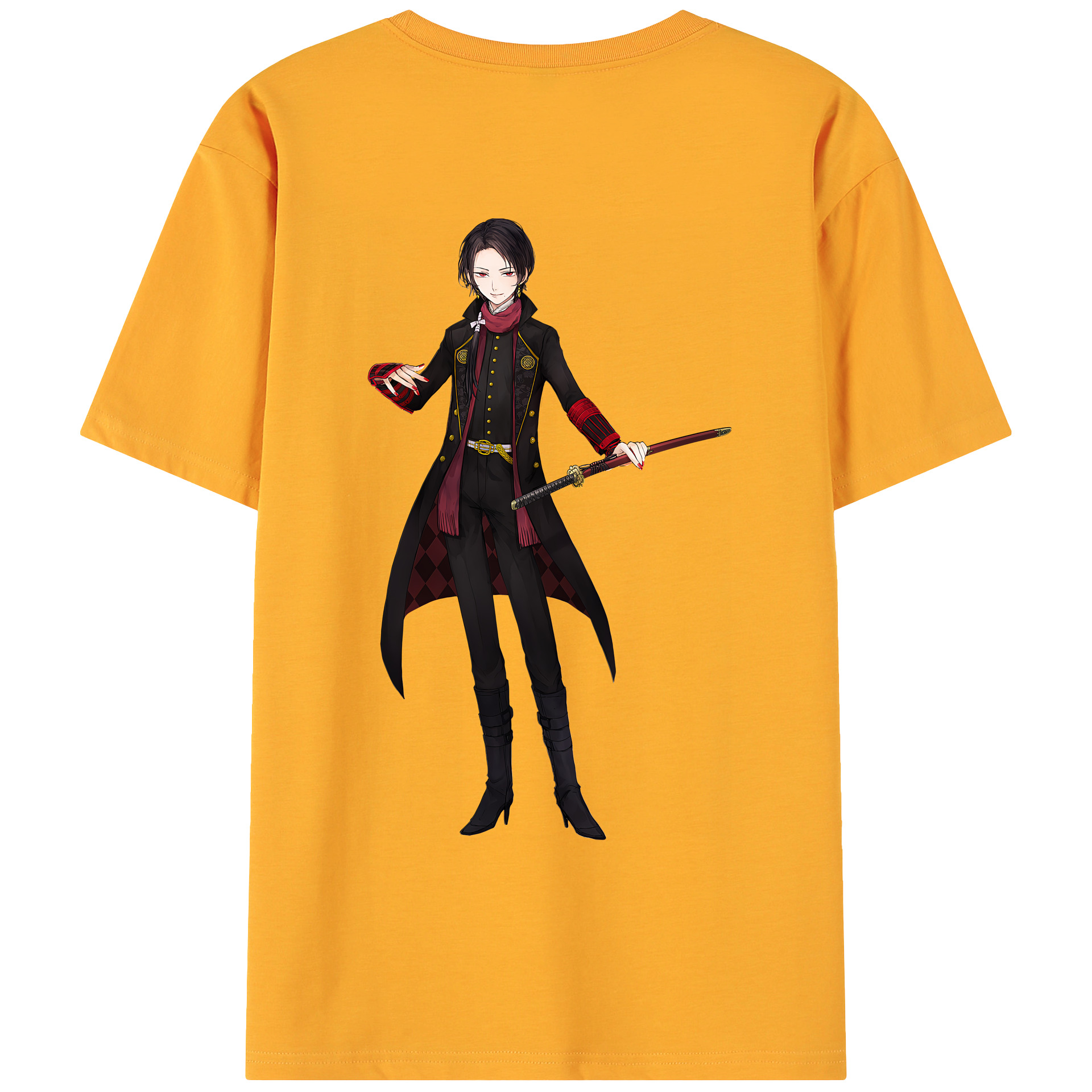 （画像用） 刀剣乱舞 Touken Ranbu 綿100％ メンズ半袖Tシャツ（バックプリント） 通気性