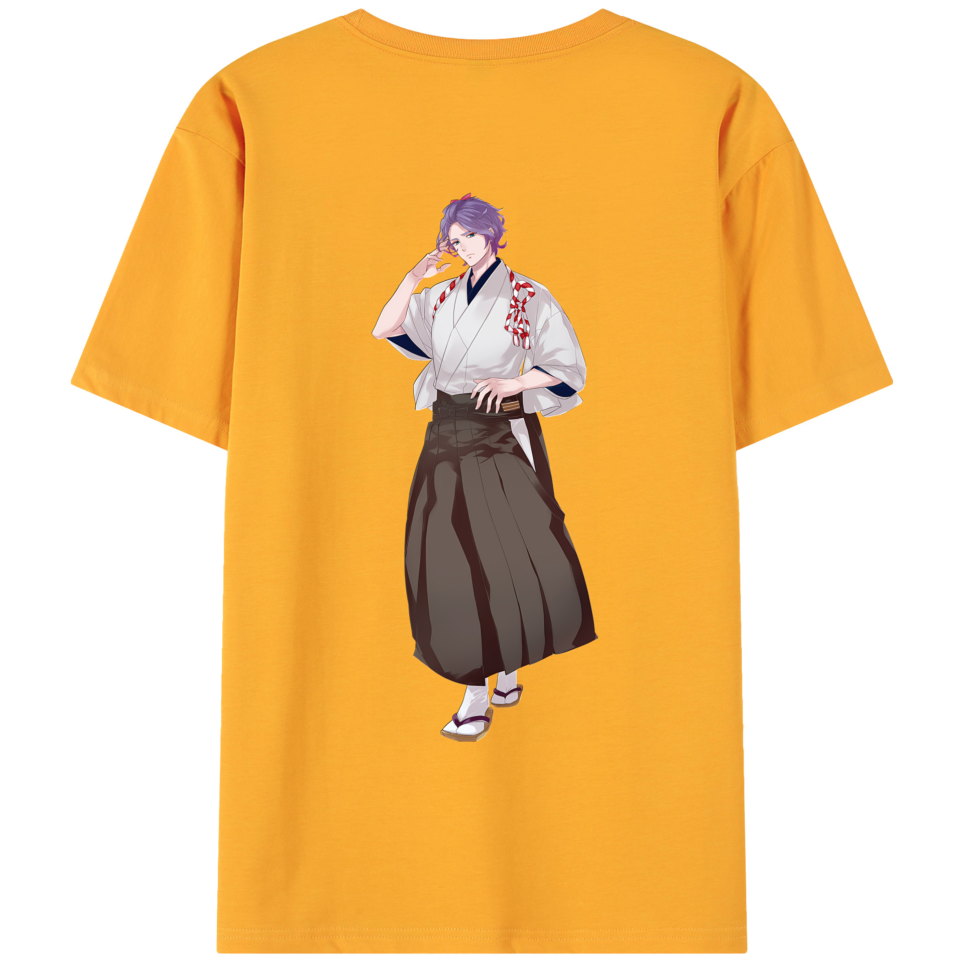 （画像用） 刀剣乱舞 Touken Ranbu 綿100％ メンズ半袖Tシャツ（バックプリント） 通気性
