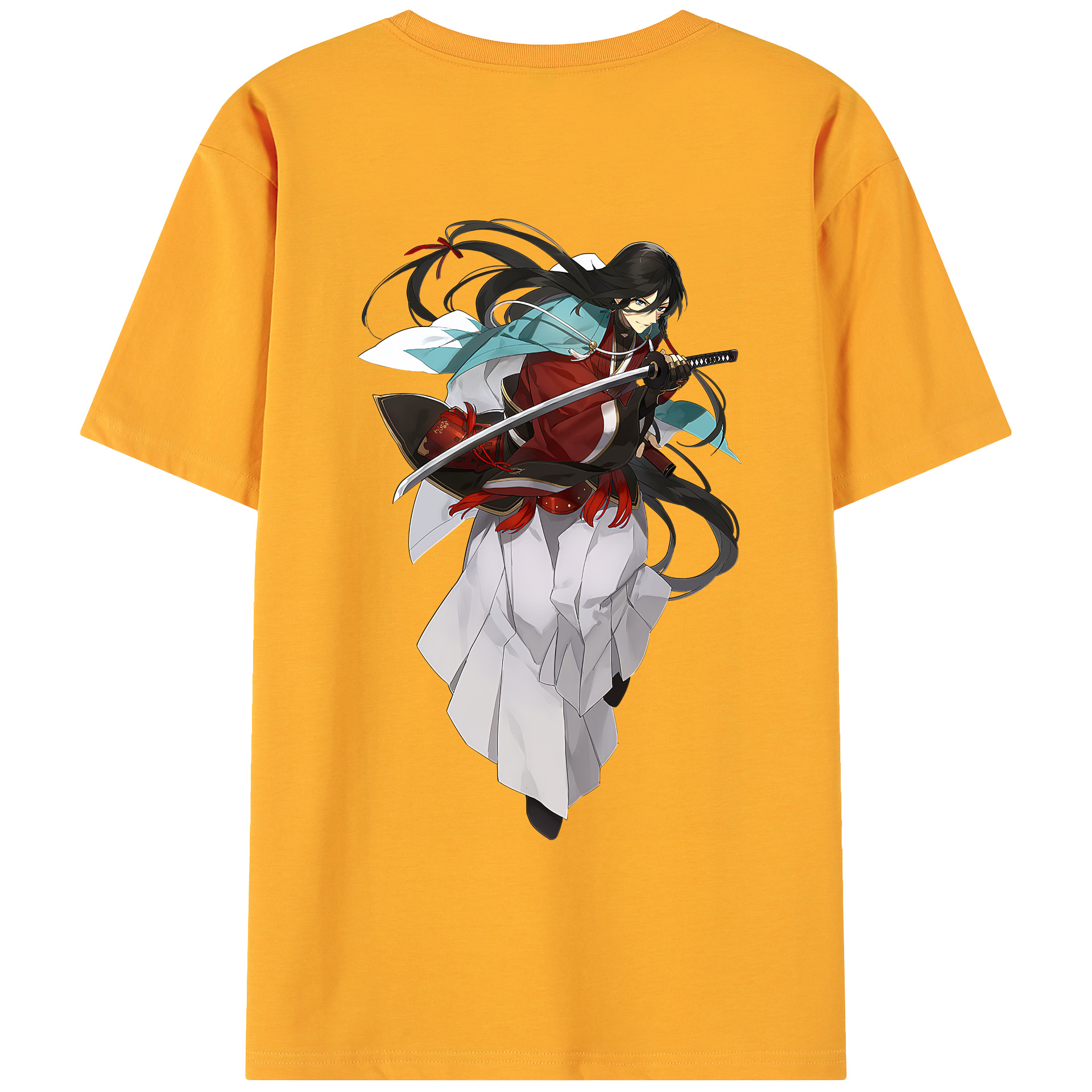 （画像用） 刀剣乱舞 Touken Ranbu 綿100％ メンズ半袖Tシャツ（バックプリント） 通気性