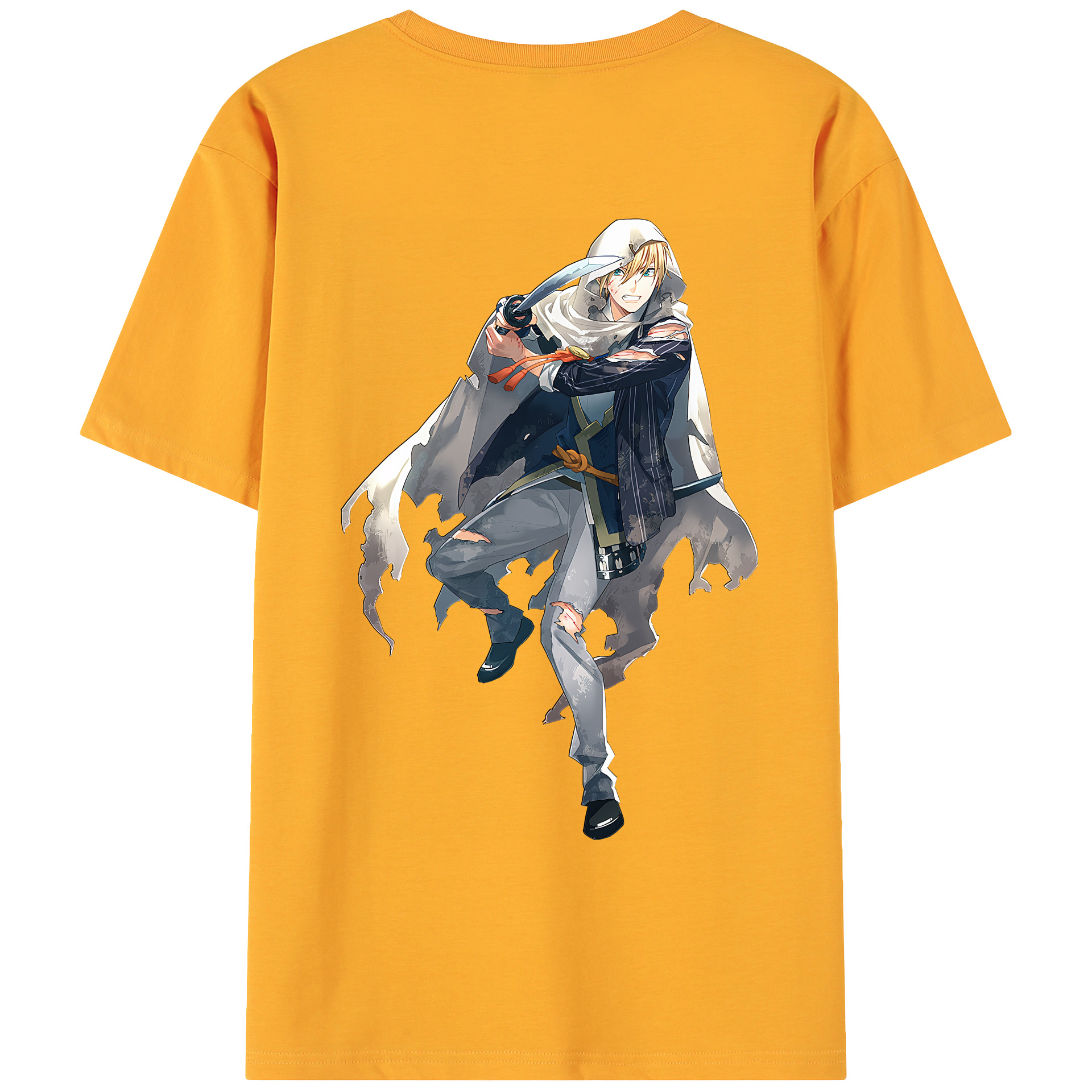（画像用） 刀剣乱舞 Touken Ranbu 綿100％ メンズ半袖Tシャツ（バックプリント） 通気性