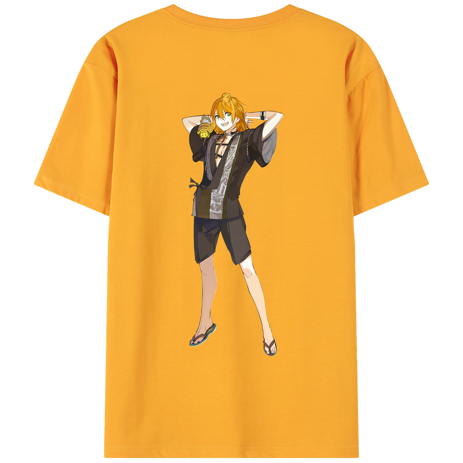 （画像用） 刀剣乱舞 Touken Ranbu 綿100％ メンズ半袖Tシャツ（バックプリント） 通気性