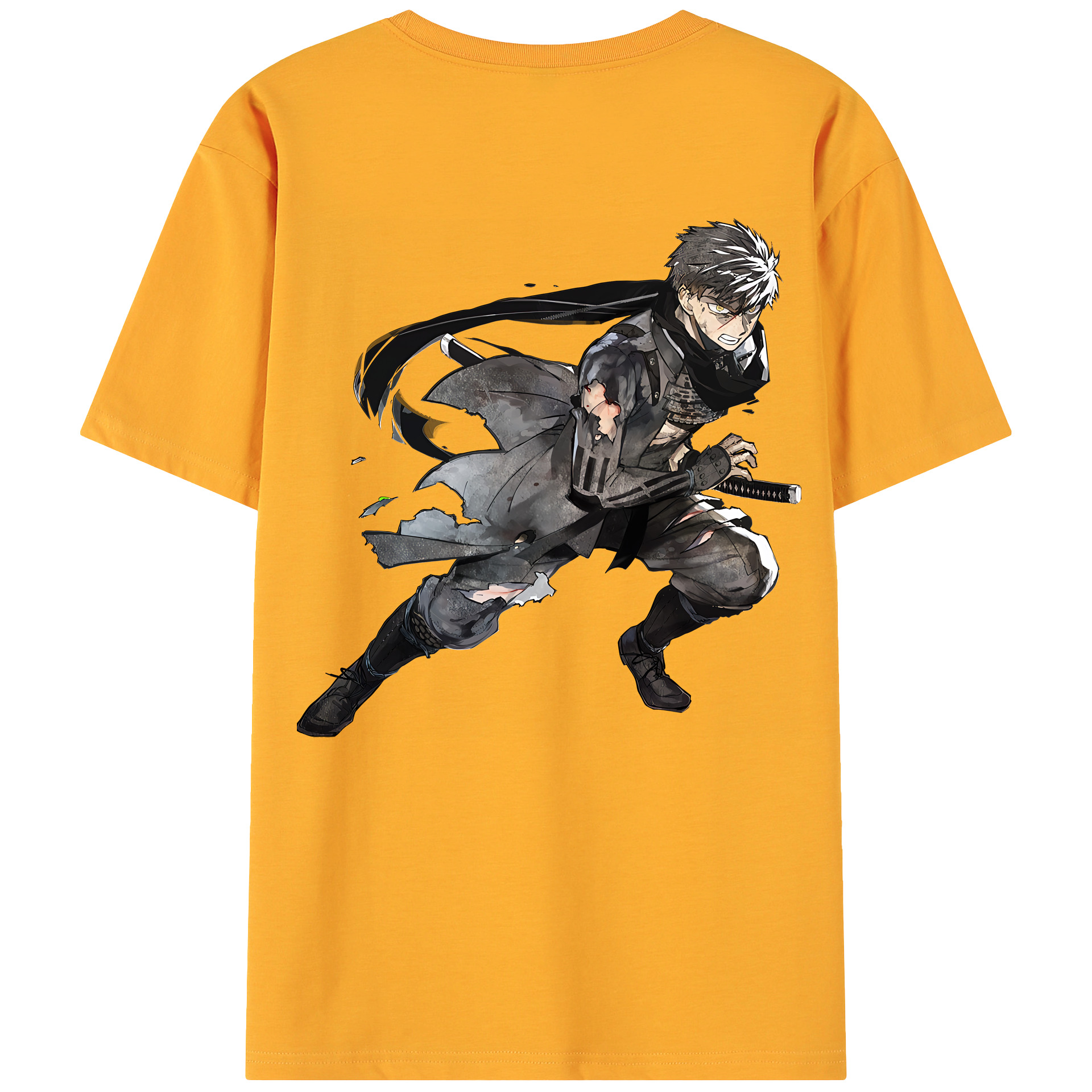 （画像用） 刀剣乱舞 Touken Ranbu 綿100％ メンズ半袖Tシャツ（バックプリント） 通気性