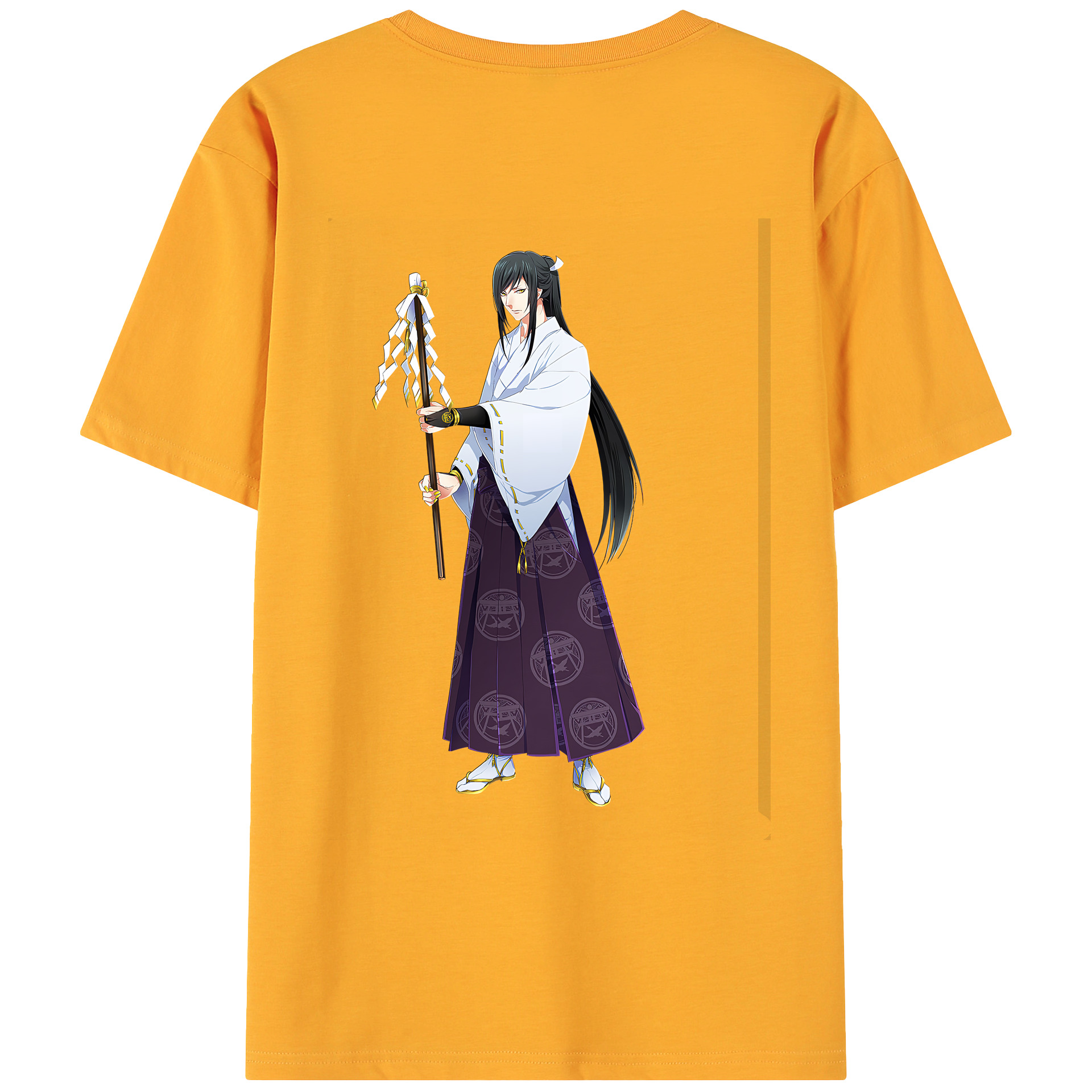 （画像用） 刀剣乱舞 Touken Ranbu 綿100％ メンズ半袖Tシャツ（バックプリント） 通気性