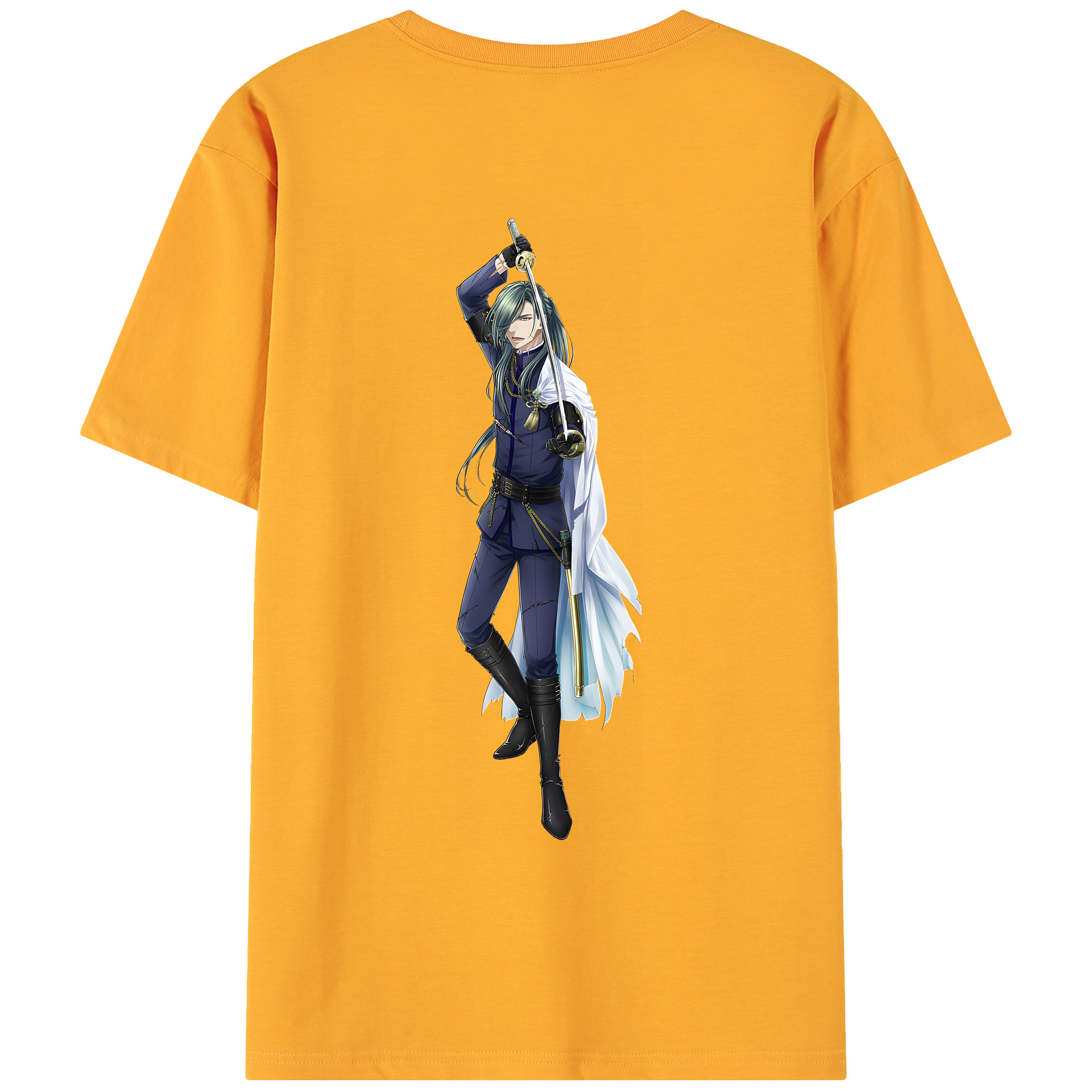 （画像用） 刀剣乱舞 Touken Ranbu 綿100％ メンズ半袖Tシャツ（バックプリント） 通気性