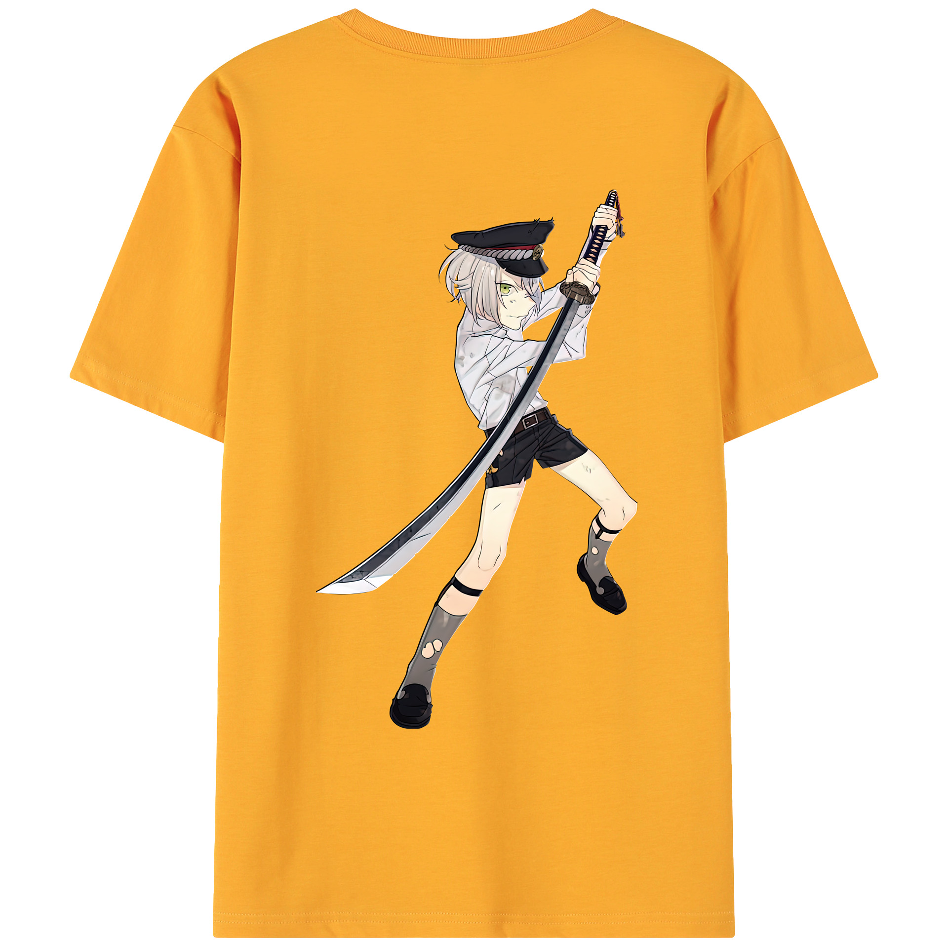 （画像用） 刀剣乱舞 Touken Ranbu 綿100％ メンズ半袖Tシャツ（バックプリント） 通気性