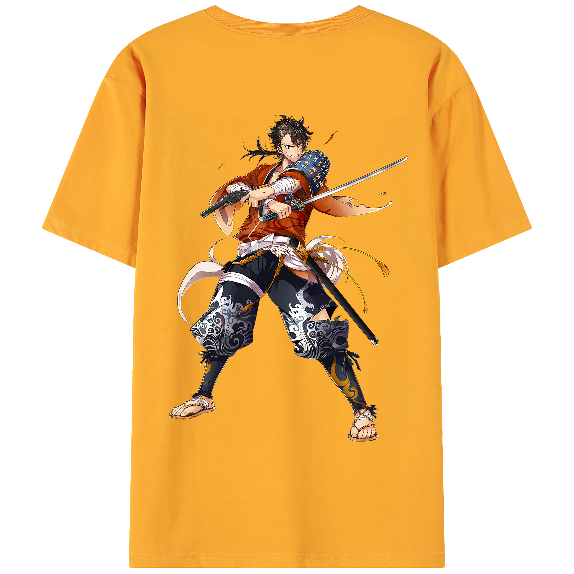 （画像用） 刀剣乱舞 Touken Ranbu 綿100％ メンズ半袖Tシャツ（バックプリント） 通気性