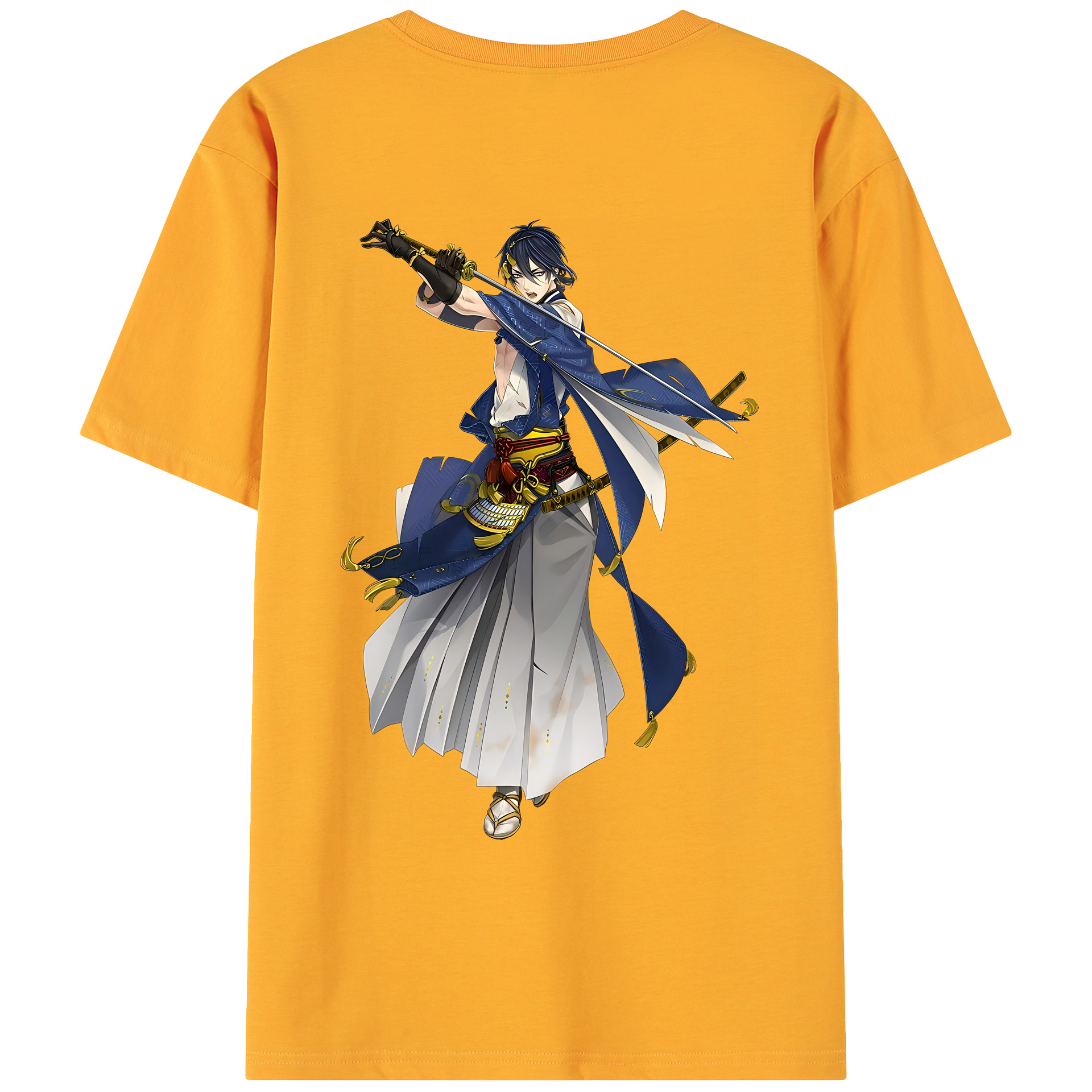 （画像用） 刀剣乱舞 Touken Ranbu 綿100％ メンズ半袖Tシャツ（バックプリント） 通気性