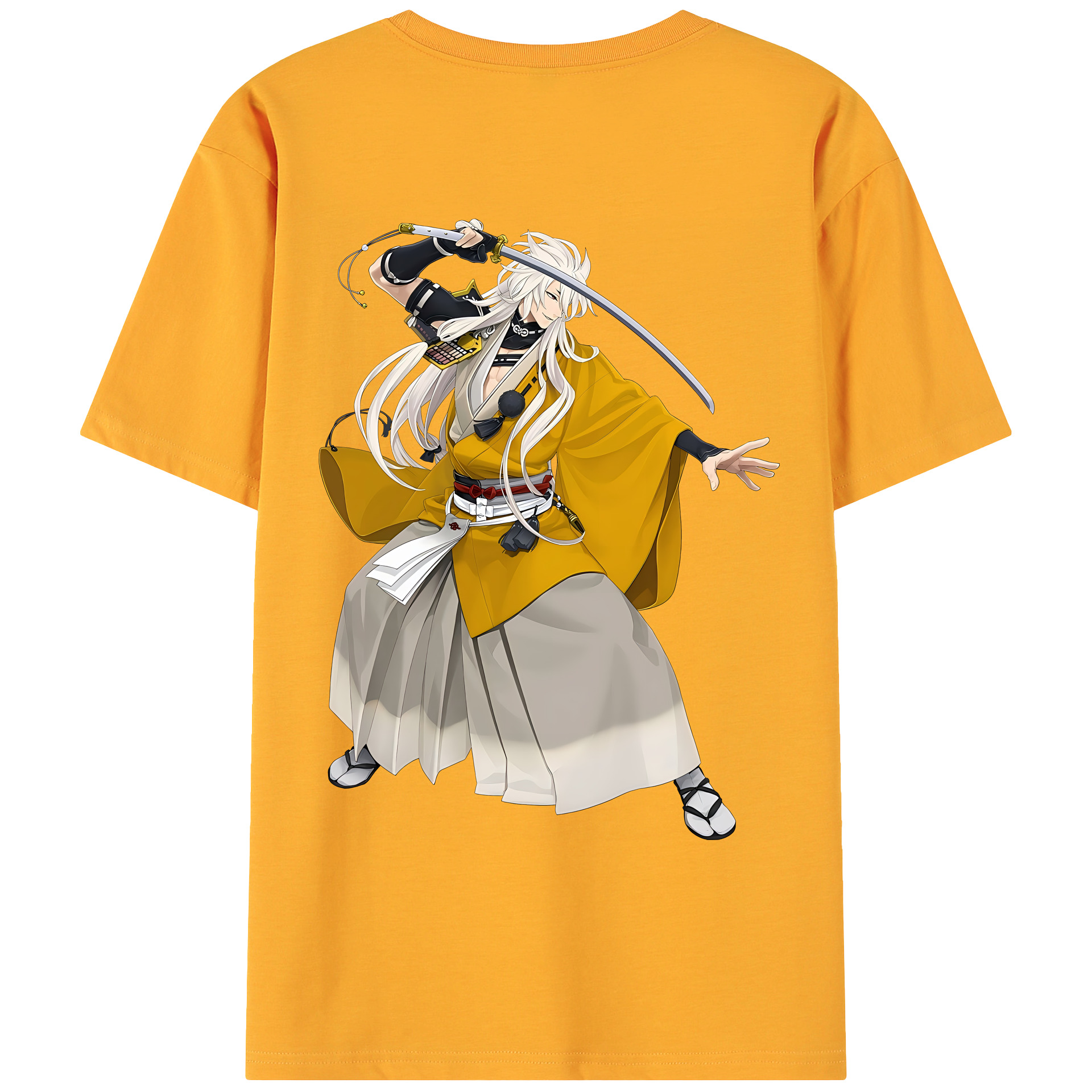（画像用） 刀剣乱舞 Touken Ranbu 綿100％ メンズ半袖Tシャツ（バックプリント） 通気性