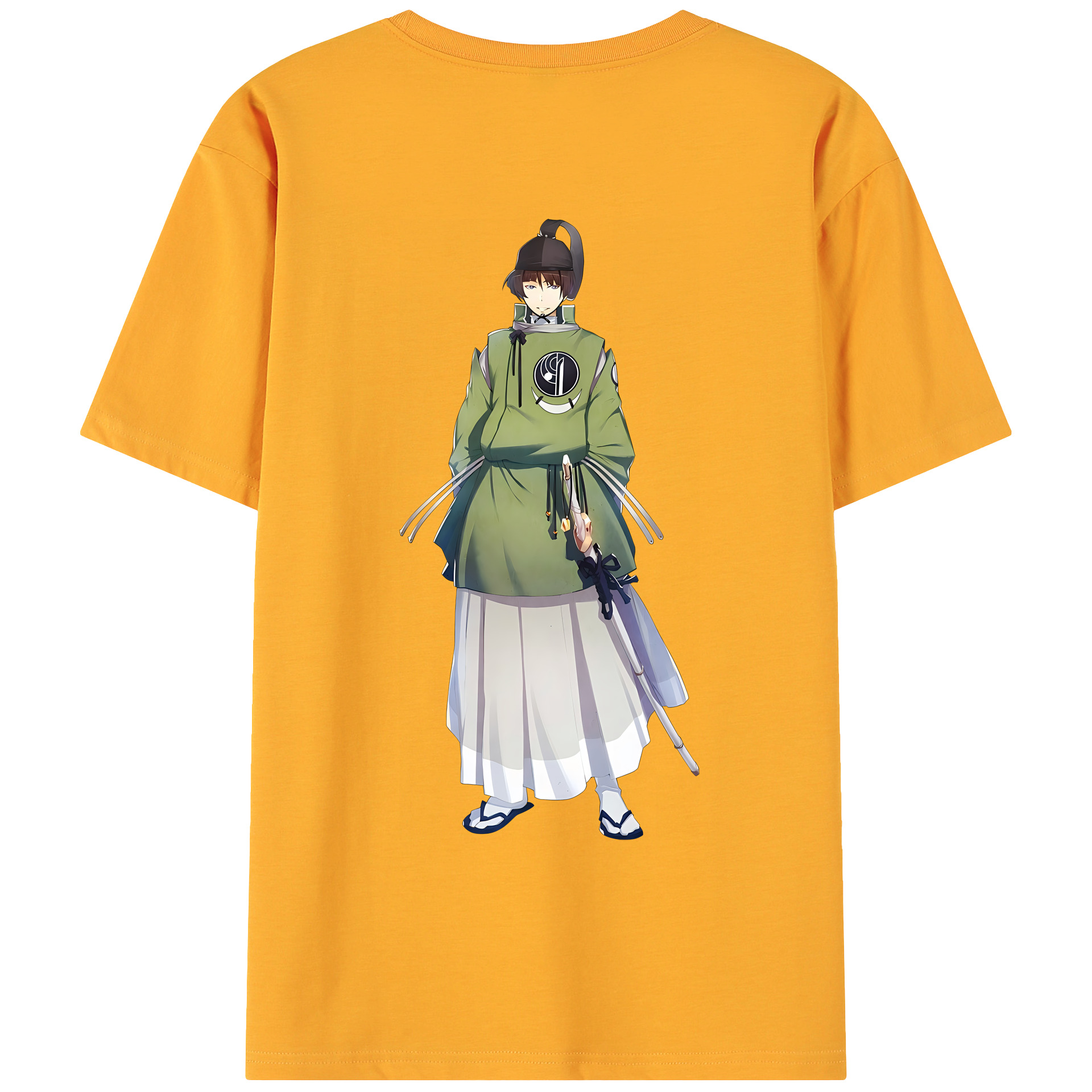 （画像用） 刀剣乱舞 Touken Ranbu 綿100％ メンズ半袖Tシャツ（バックプリント） 通気性