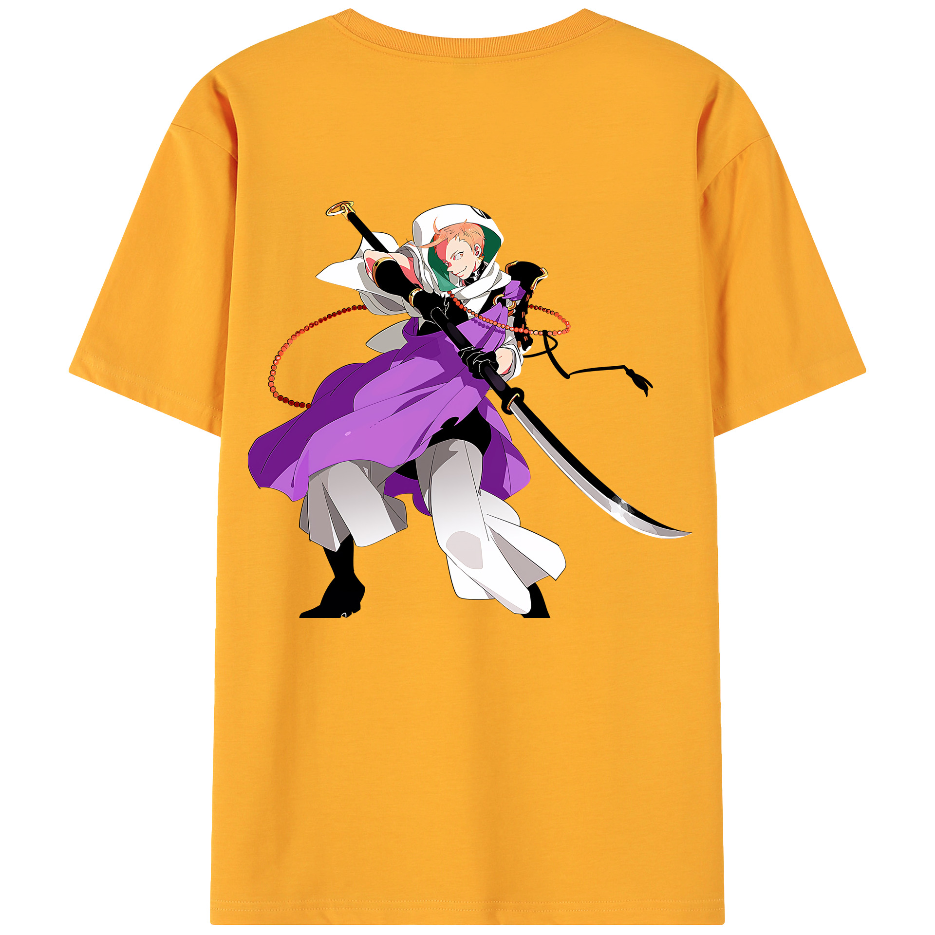 （画像用） 刀剣乱舞 Touken Ranbu 綿100％ メンズ半袖Tシャツ（バックプリント） 通気性