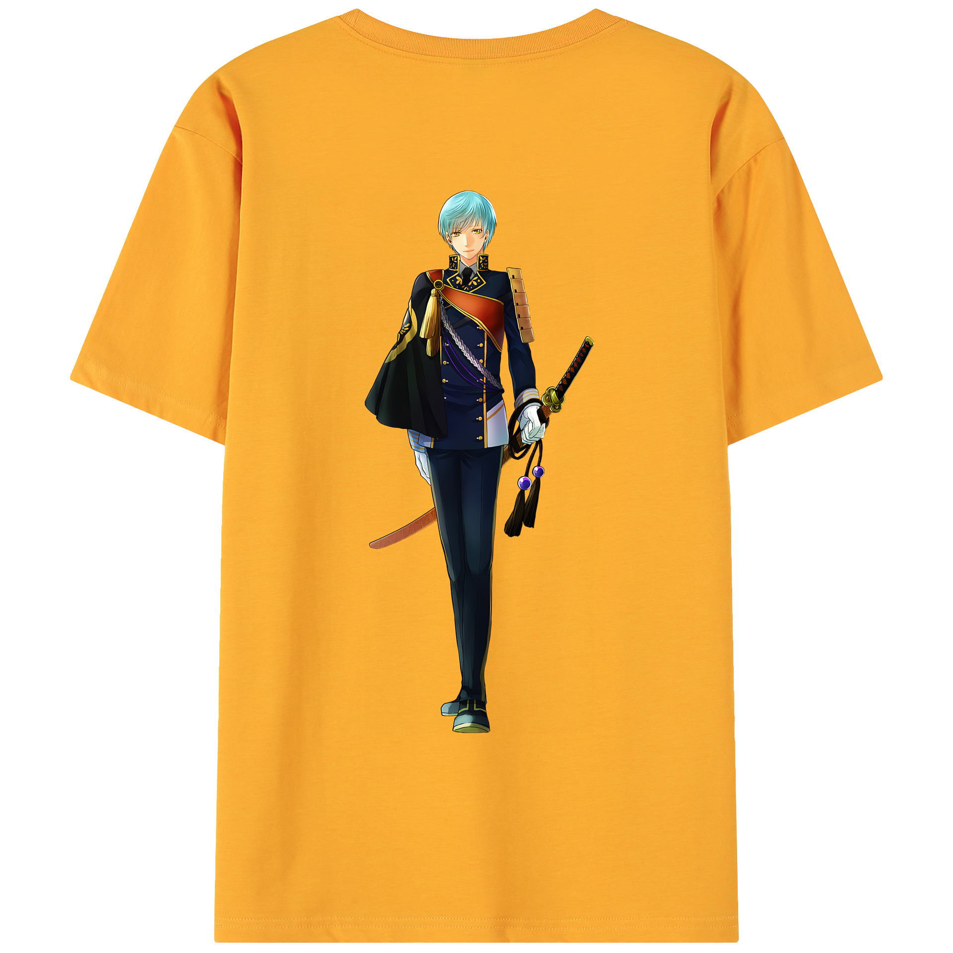 （画像用） 刀剣乱舞 Touken Ranbu 綿100％ メンズ半袖Tシャツ（バックプリント） 通気性