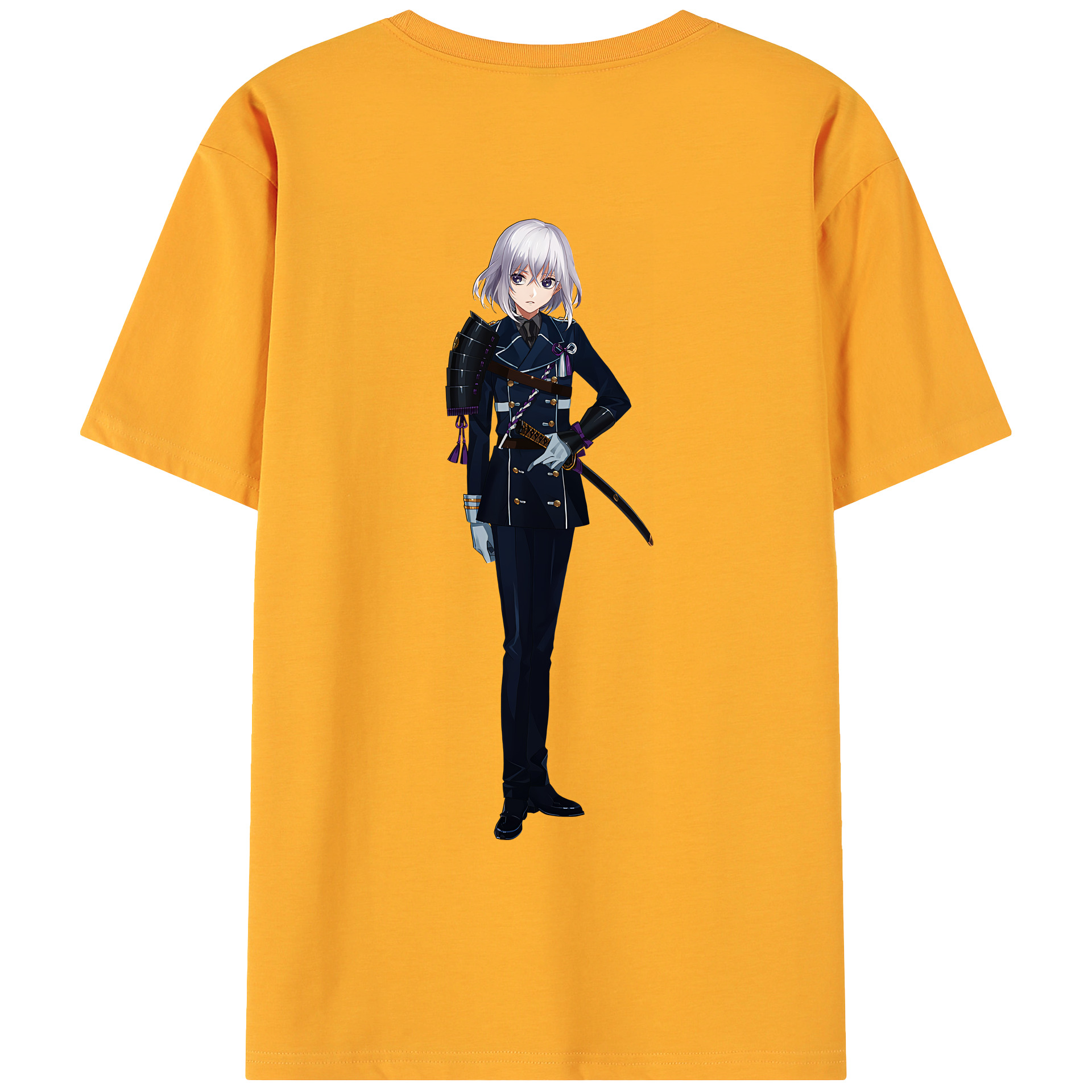（画像用） 刀剣乱舞 Touken Ranbu 綿100％ メンズ半袖Tシャツ（バックプリント） 通気性