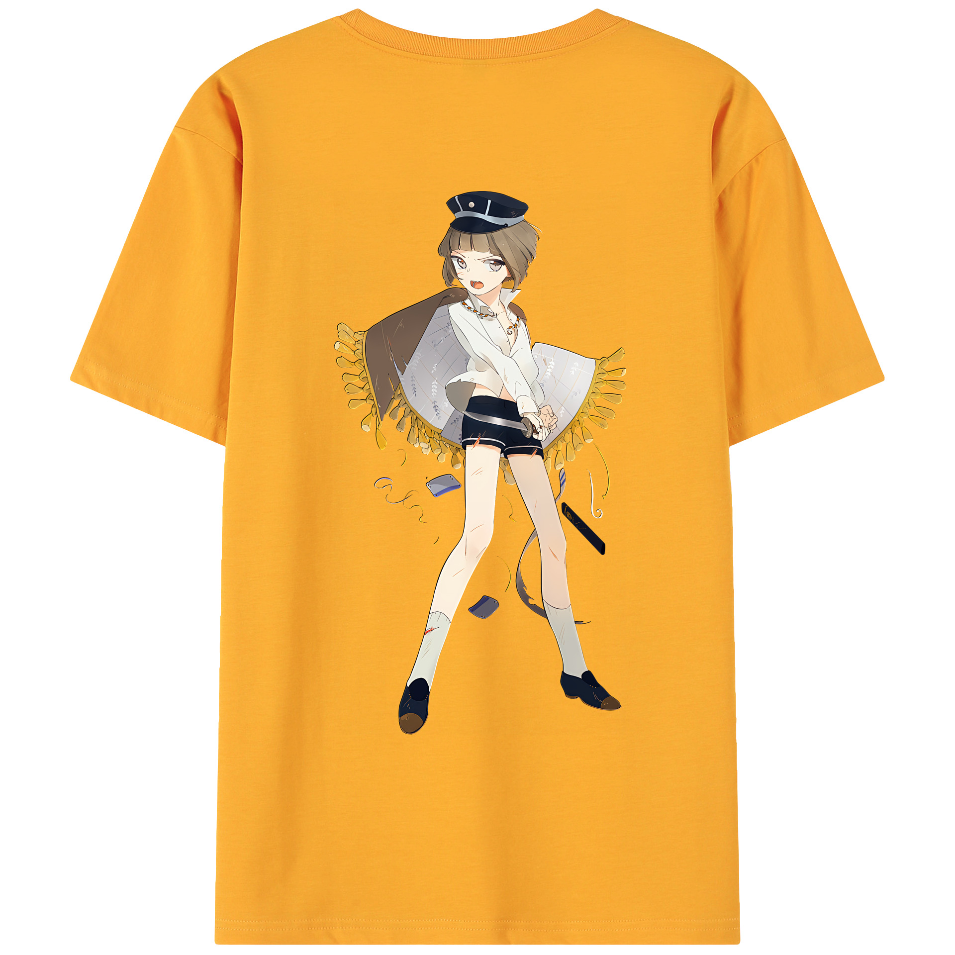 （画像用） 刀剣乱舞 Touken Ranbu 綿100％ メンズ半袖Tシャツ（バックプリント） 通気性