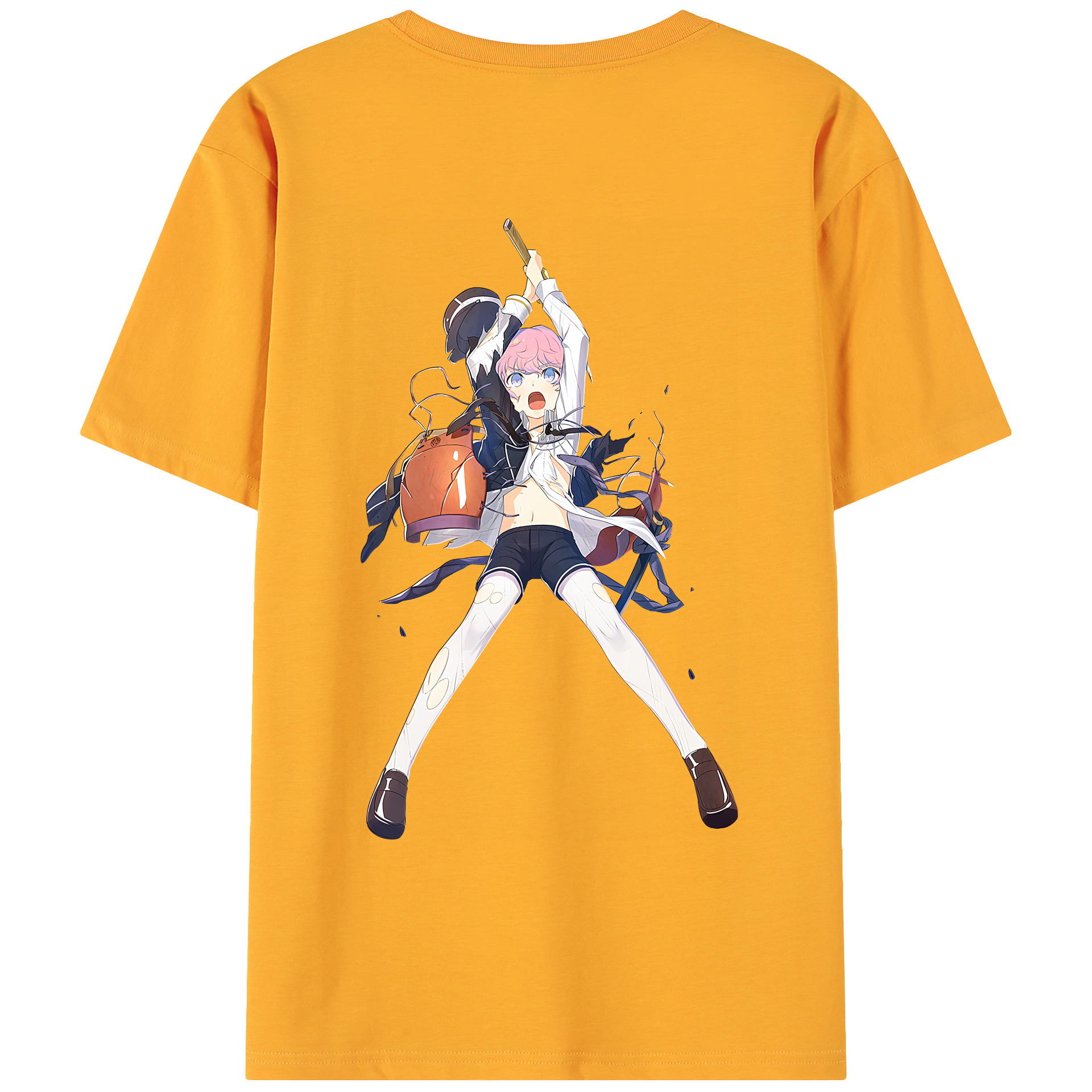 （画像用） 刀剣乱舞 Touken Ranbu 綿100％ メンズ半袖Tシャツ（バックプリント） 通気性