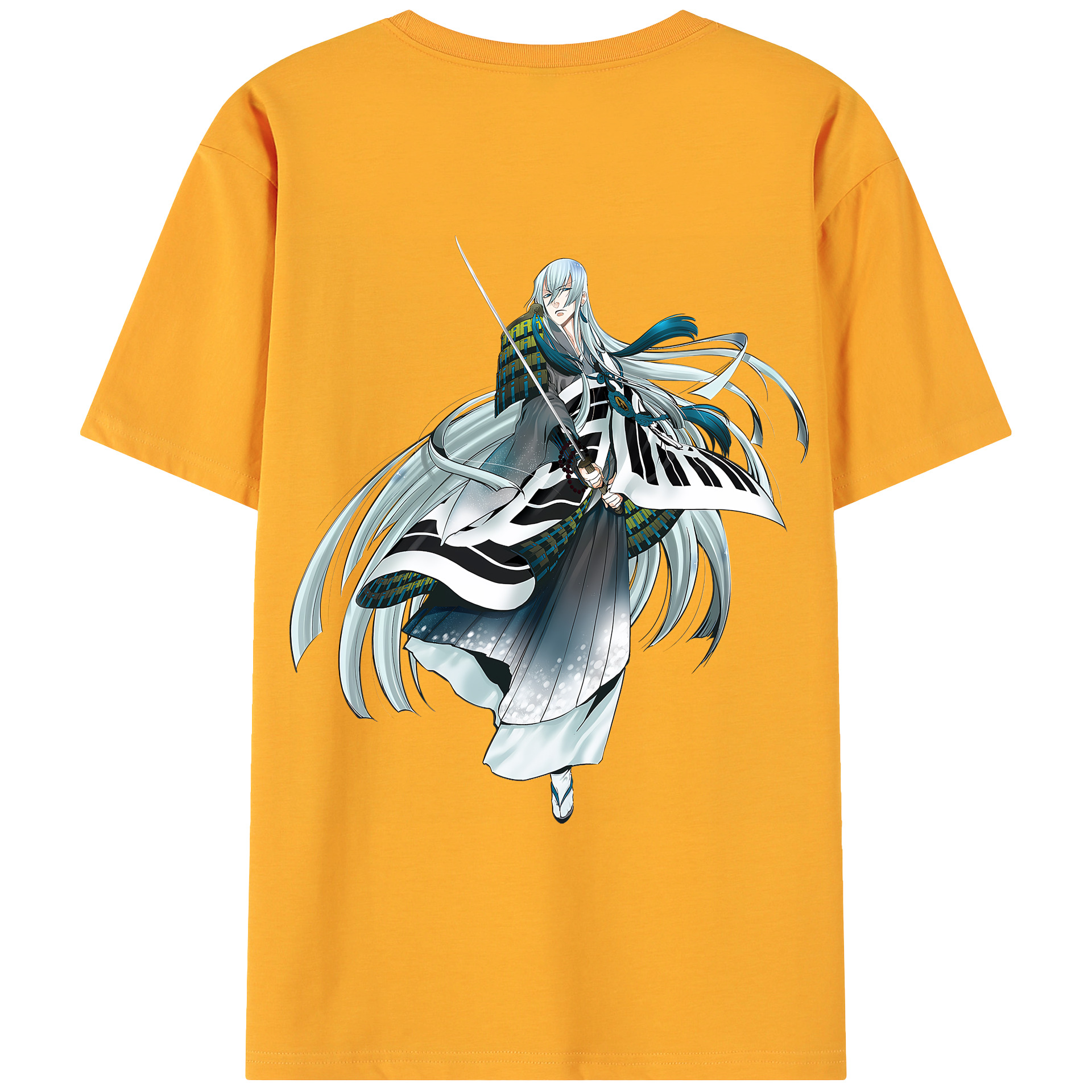 （画像用） 刀剣乱舞 Touken Ranbu 綿100％ メンズ半袖Tシャツ（バックプリント） 通気性