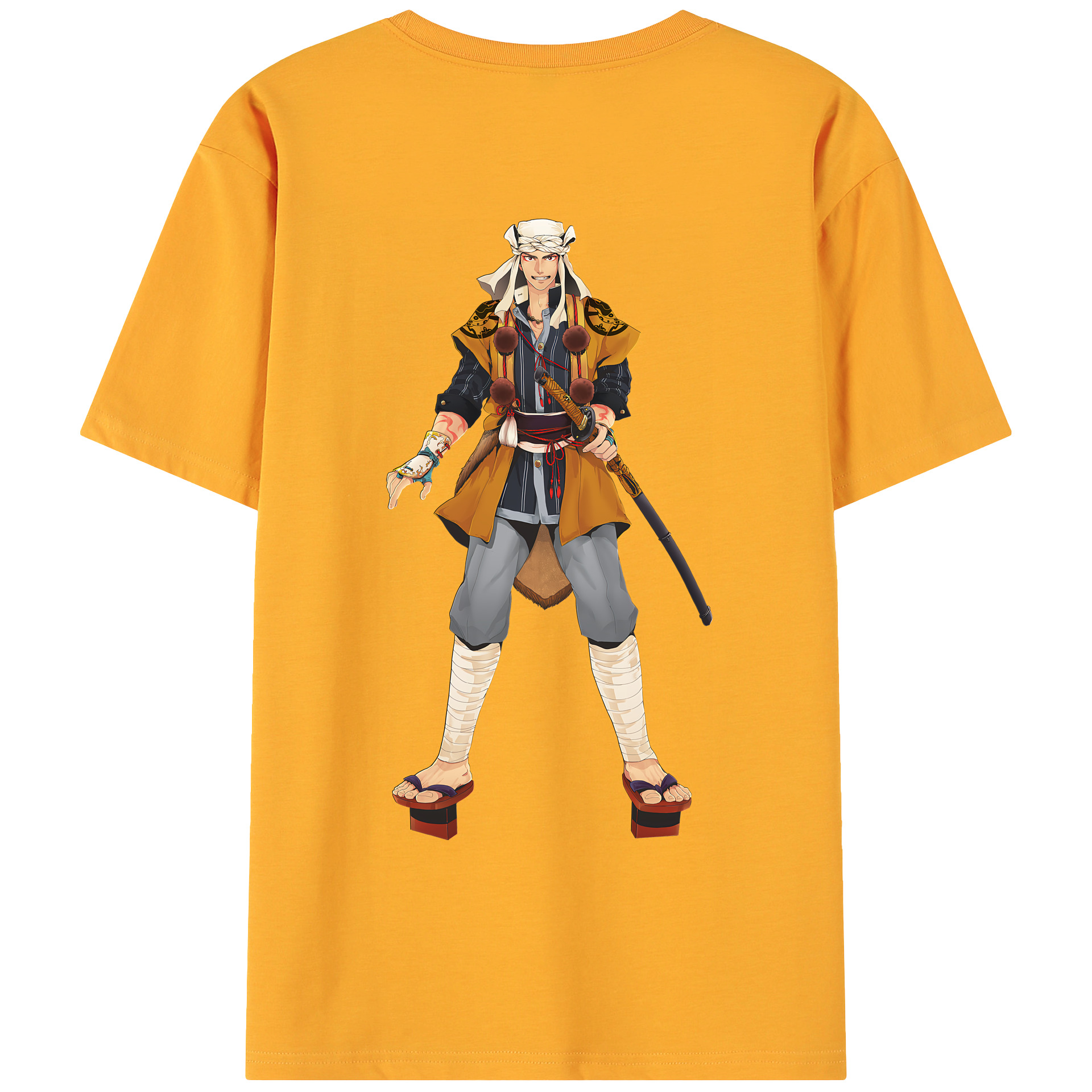 （画像用） 刀剣乱舞 Touken Ranbu 綿100％ メンズ半袖Tシャツ（バックプリント） 通気性