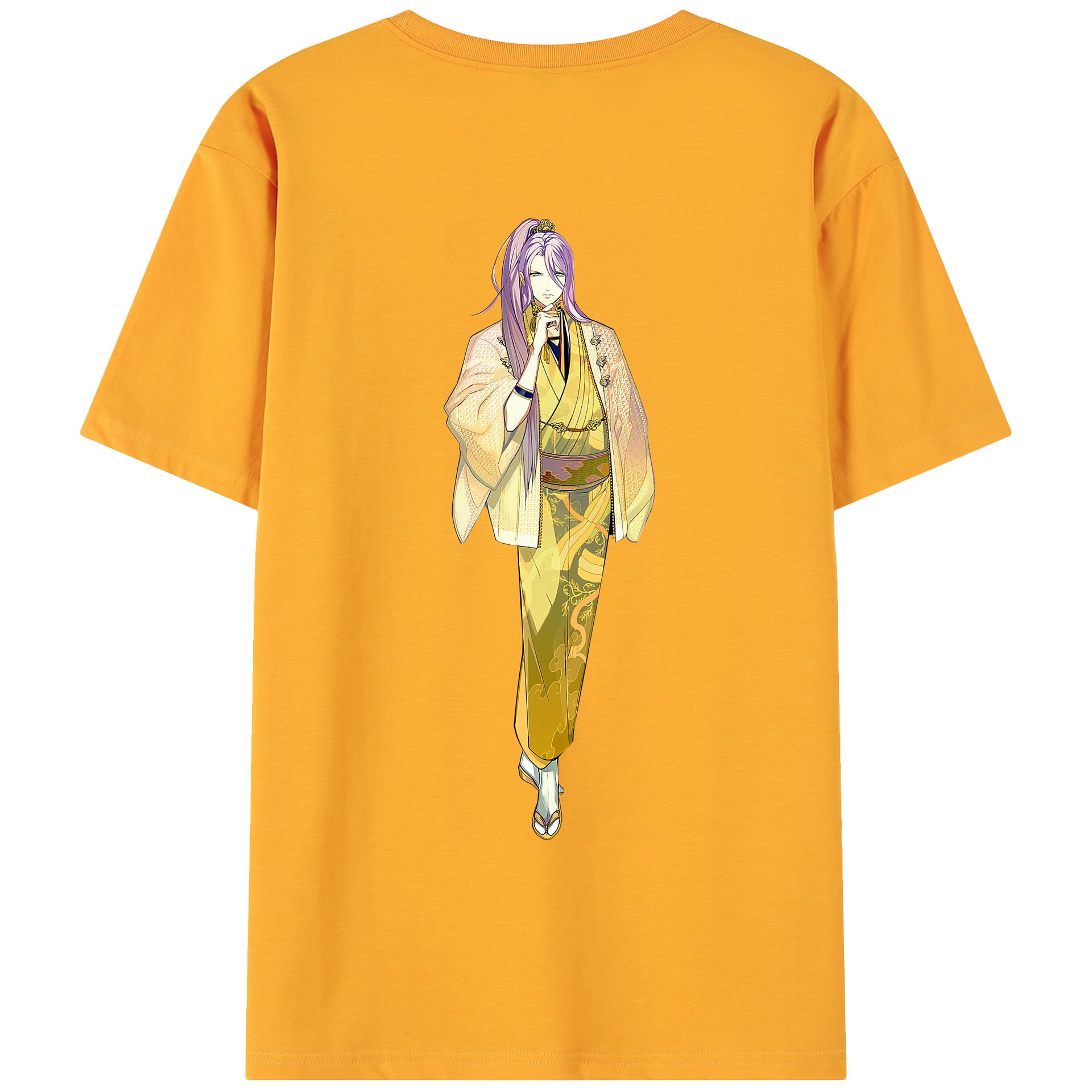 （画像用） 刀剣乱舞 Touken Ranbu 綿100％ メンズ半袖Tシャツ（バックプリント） 通気性