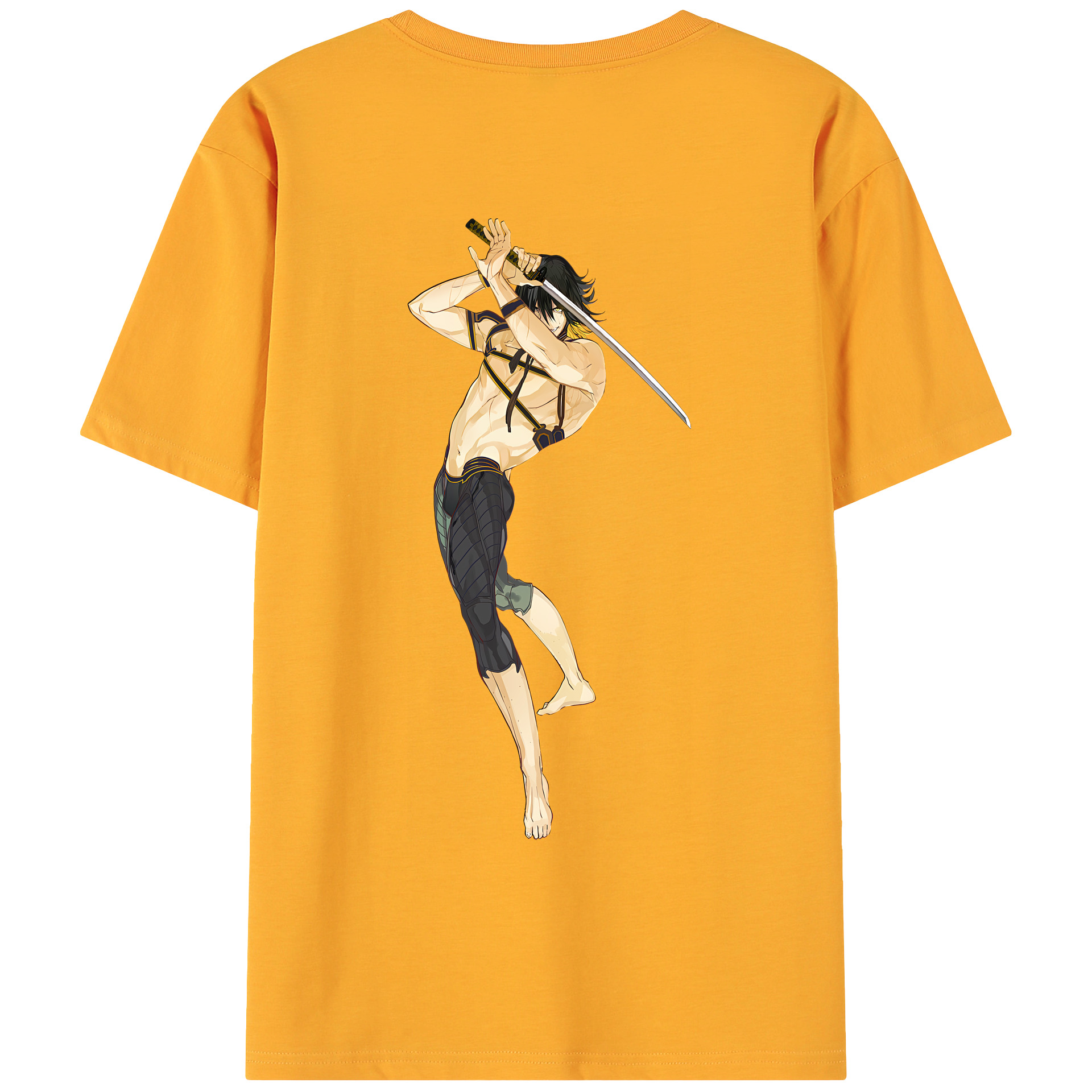 （画像用） 刀剣乱舞 Touken Ranbu 綿100％ メンズ半袖Tシャツ（バックプリント） 通気性