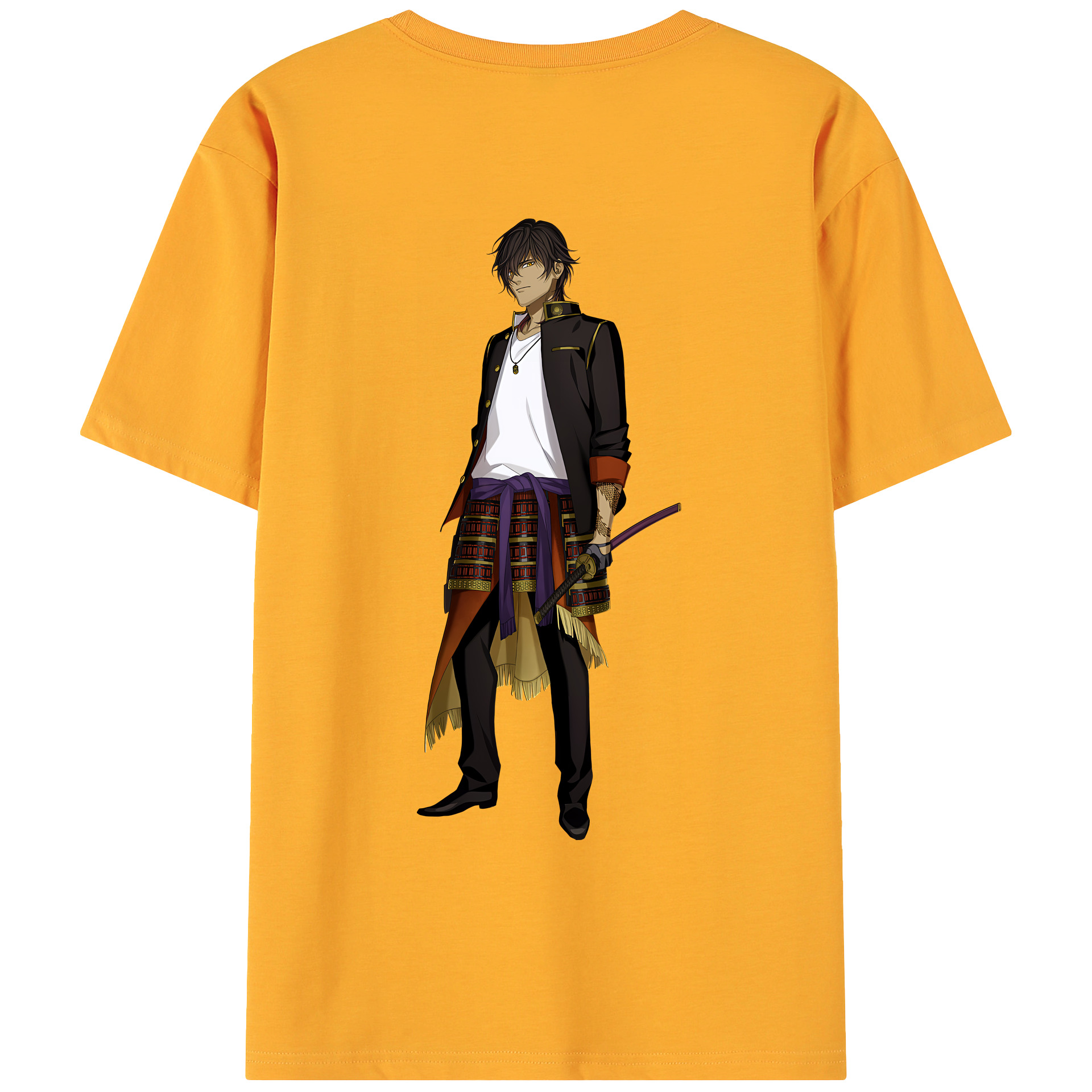 （画像用） 刀剣乱舞 Touken Ranbu 綿100％ メンズ半袖Tシャツ（バックプリント） 通気性