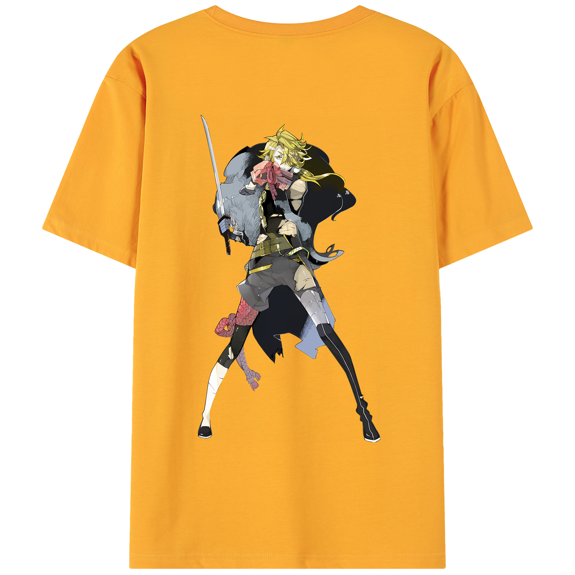 （画像用） 刀剣乱舞 Touken Ranbu 綿100％ メンズ半袖Tシャツ（バックプリント） 通気性